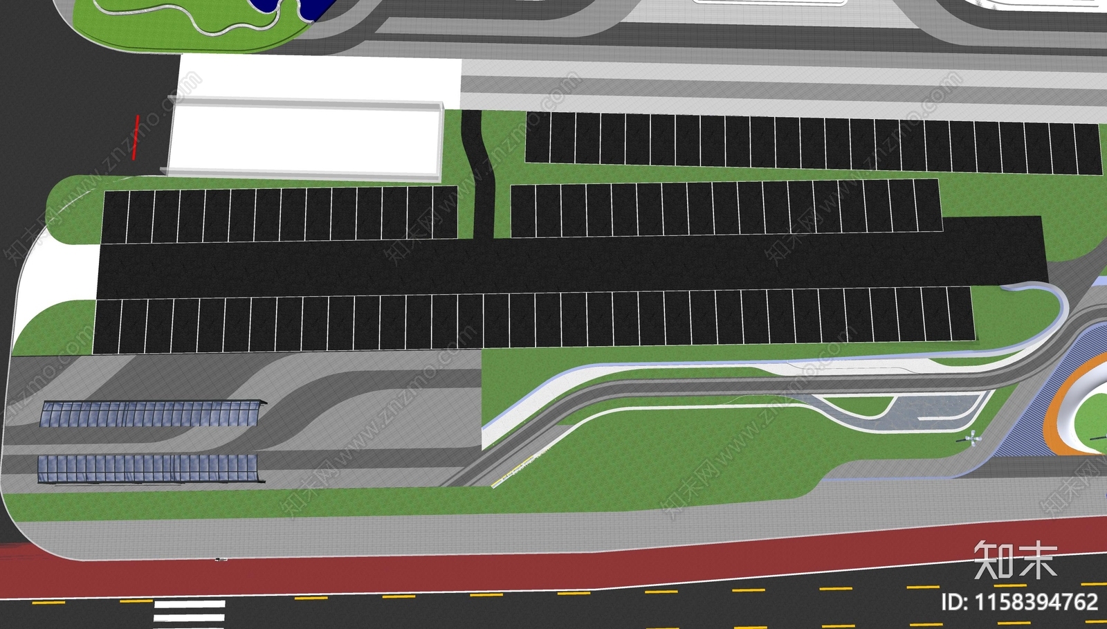 现代停车场SU模型下载【ID:1158394762】