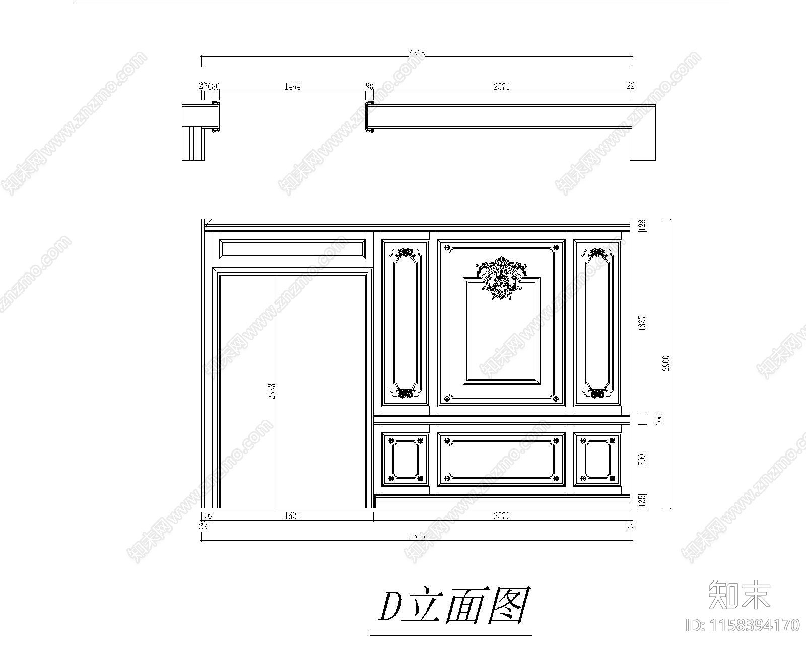 大同红星美凯龙法式cad施工图下载【ID:1158394170】