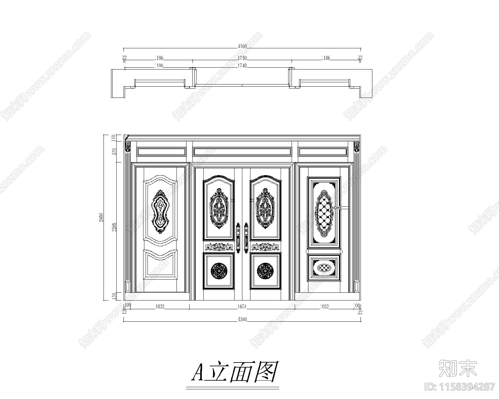 大同红星美凯龙欧式cad施工图下载【ID:1158394287】