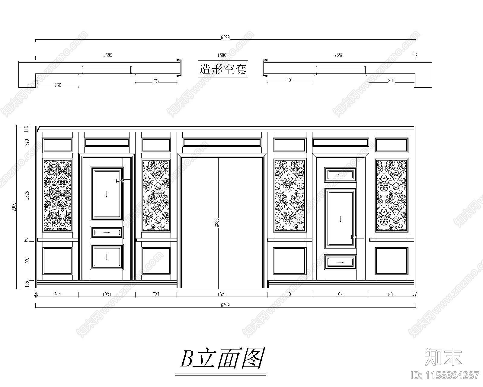 大同红星美凯龙欧式cad施工图下载【ID:1158394287】