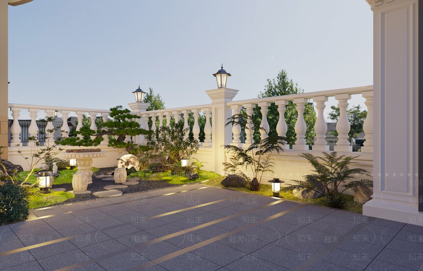 简欧庭院3D模型下载【ID:1158414701】