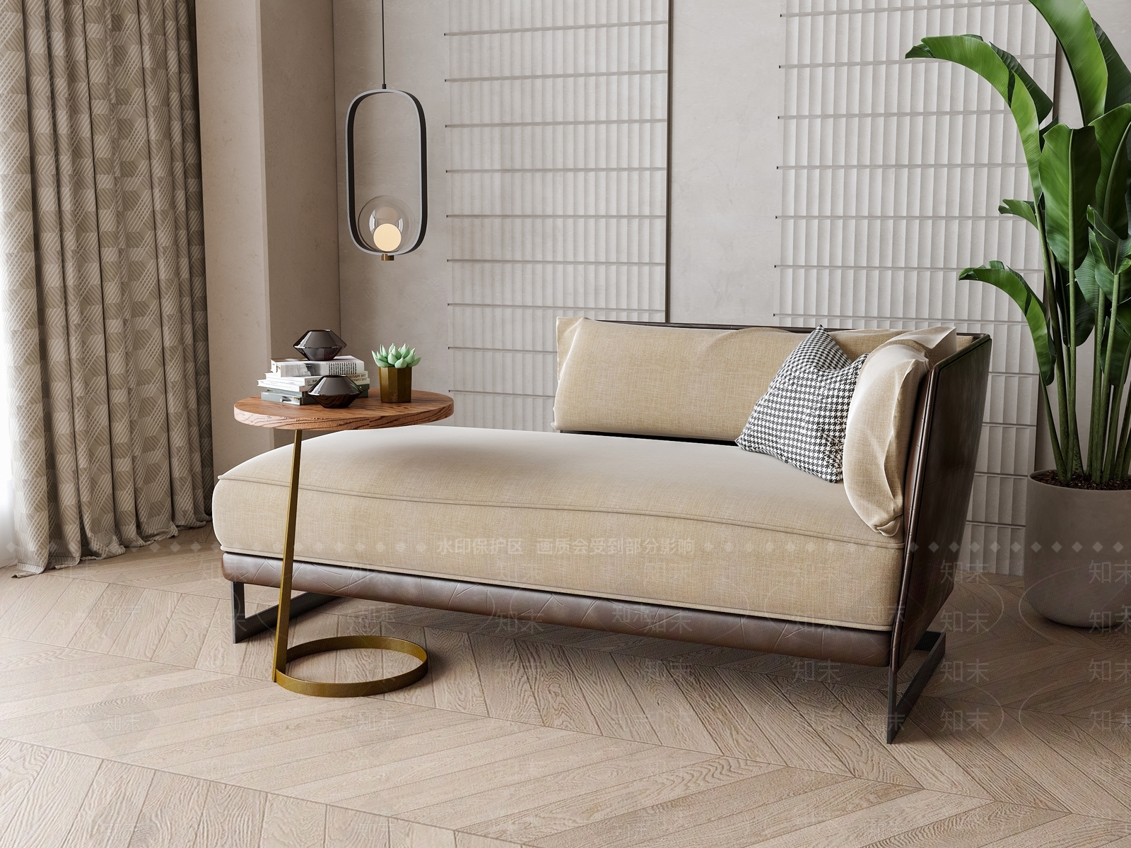 现代贵妃沙发3D模型下载【ID:1158401231】