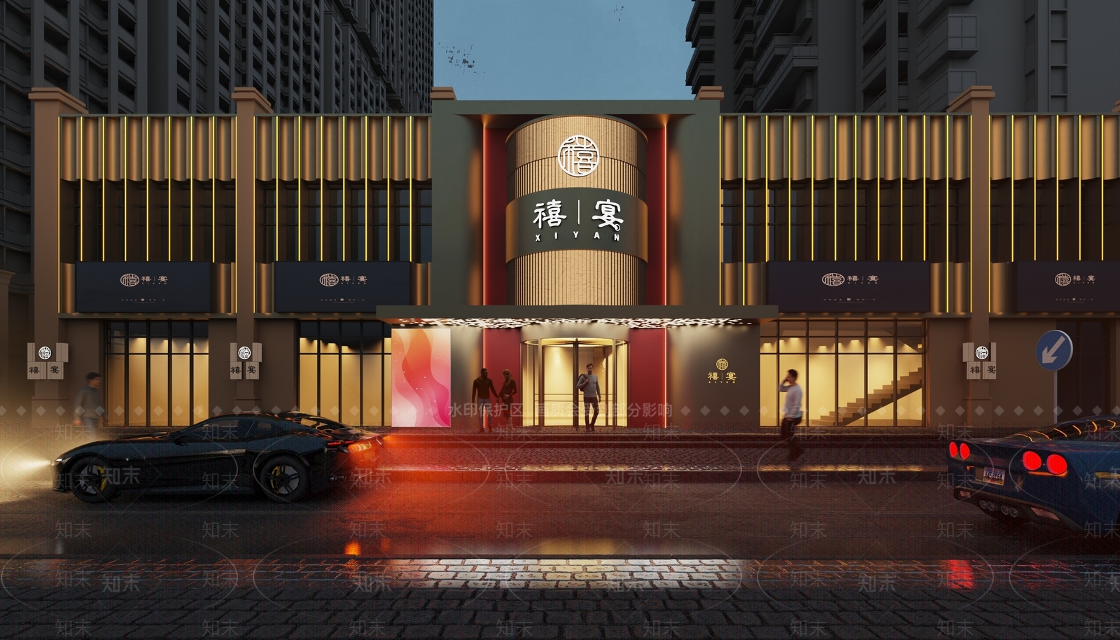 现代门头门面SU模型下载【ID:1158403733】