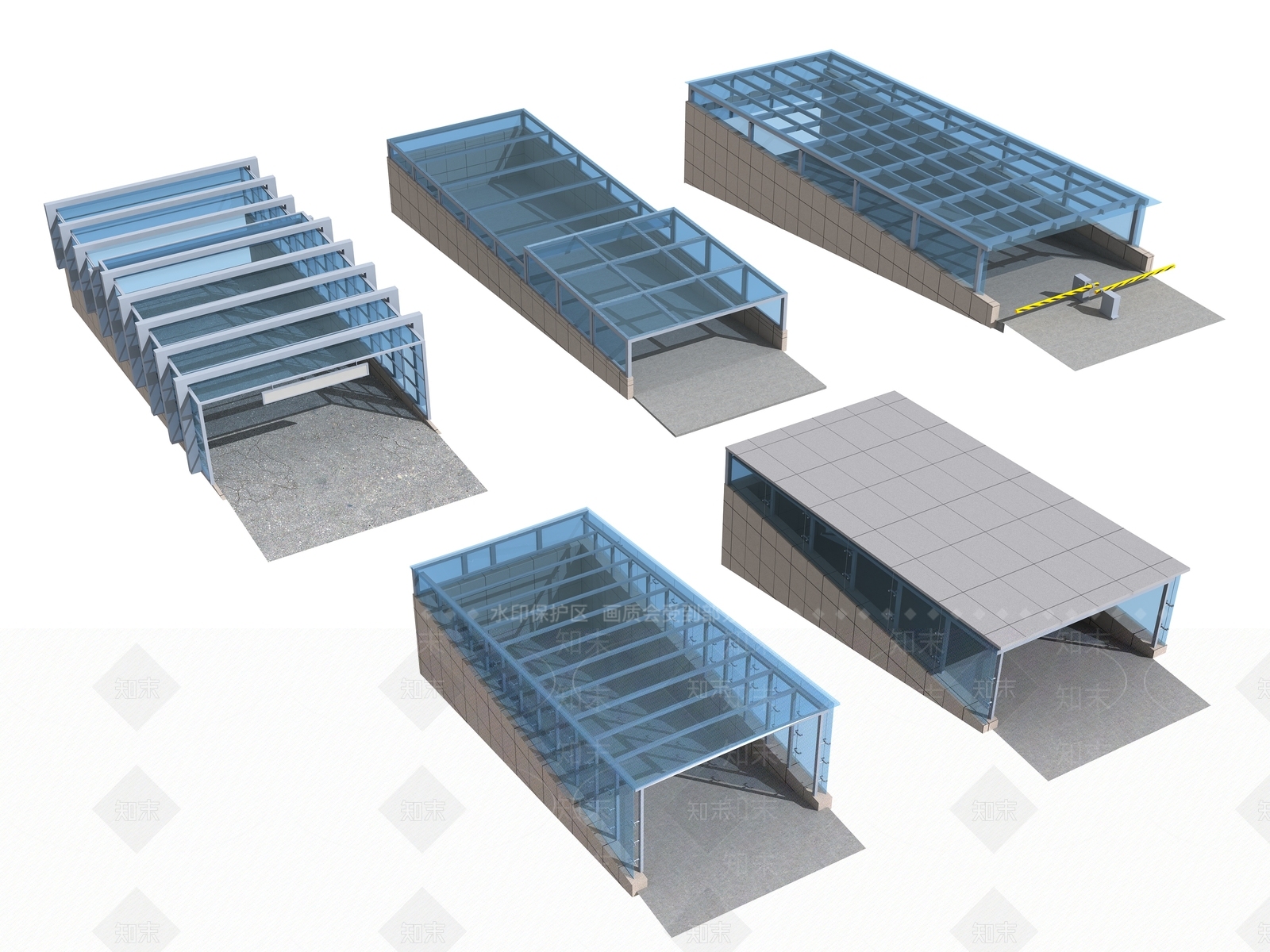 现代地下车库入口3D模型下载【ID:1158404233】