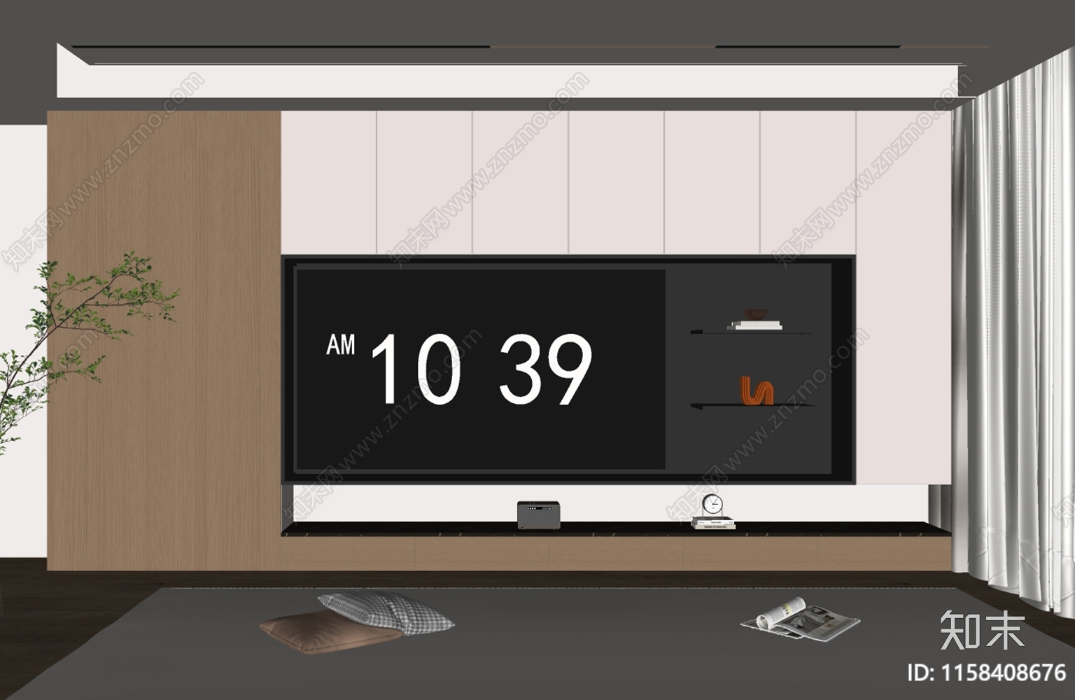 现代电视柜SU模型下载【ID:1158408676】