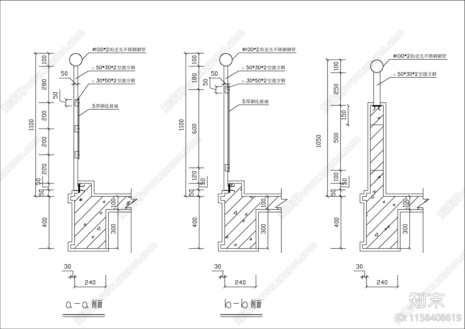 阳台建筑设计大样图cad施工图下载【ID:1158408619】