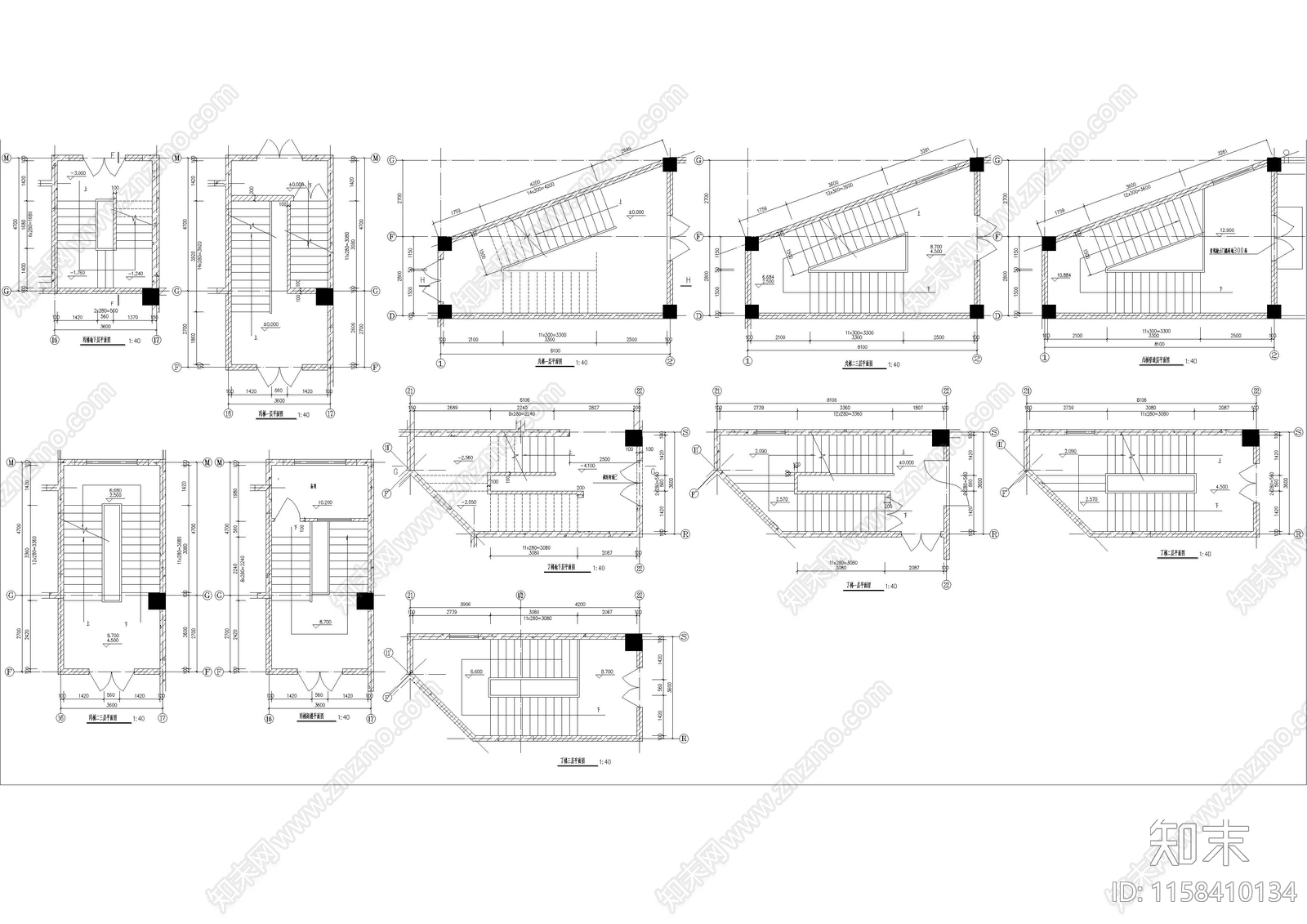 建筑通用楼梯大样及详图施工图下载【ID:1158410134】