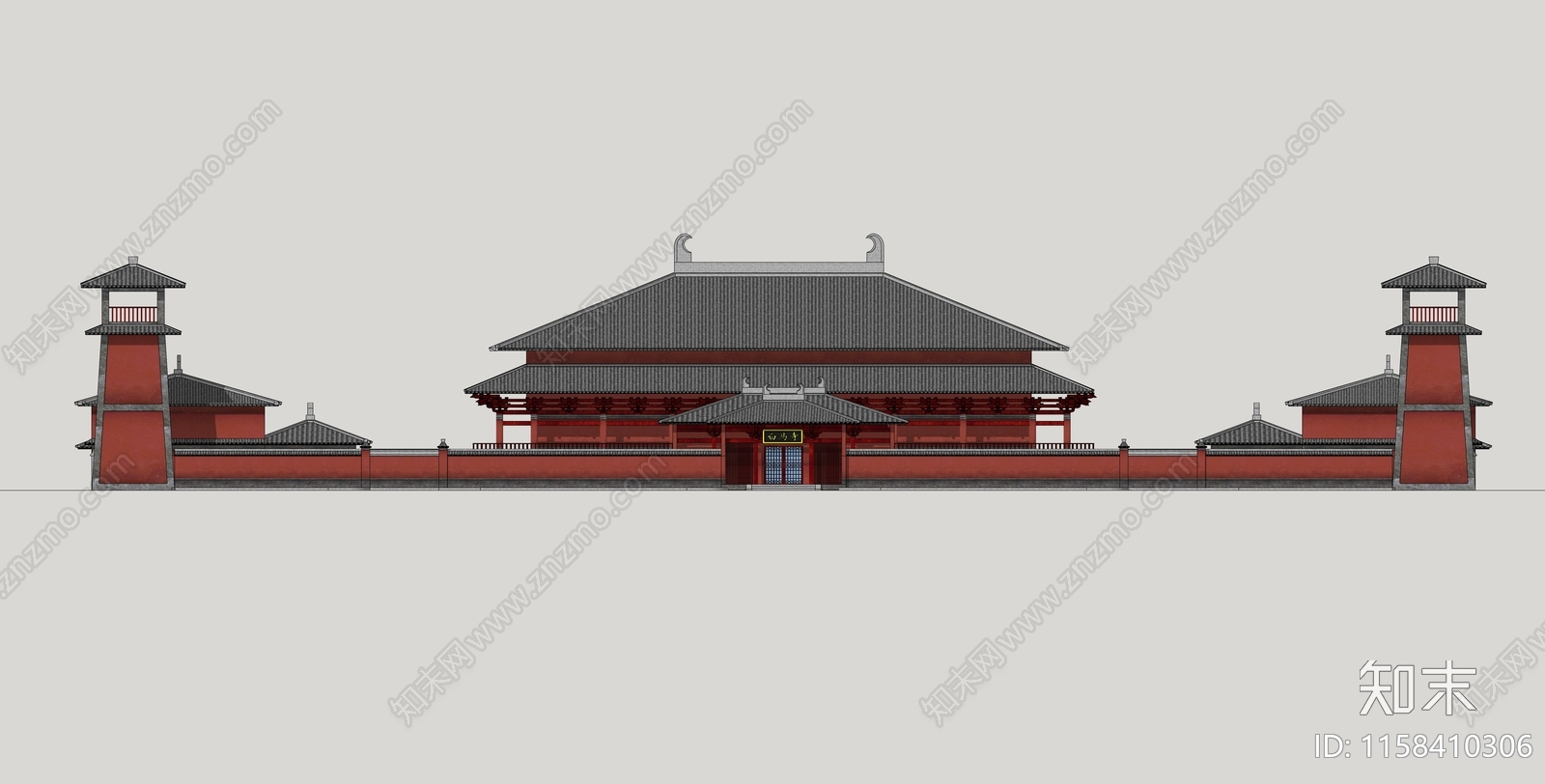 中式寺庙SU模型下载【ID:1158410306】