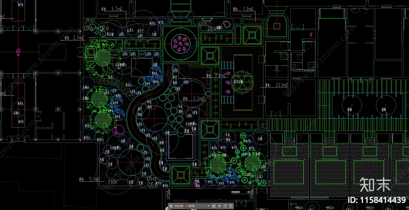 庭院绿化cad施工图下载【ID:1158414439】