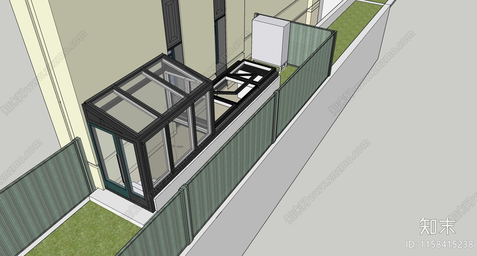 现代地下室阳光房入口SU模型下载【ID:1158415238】