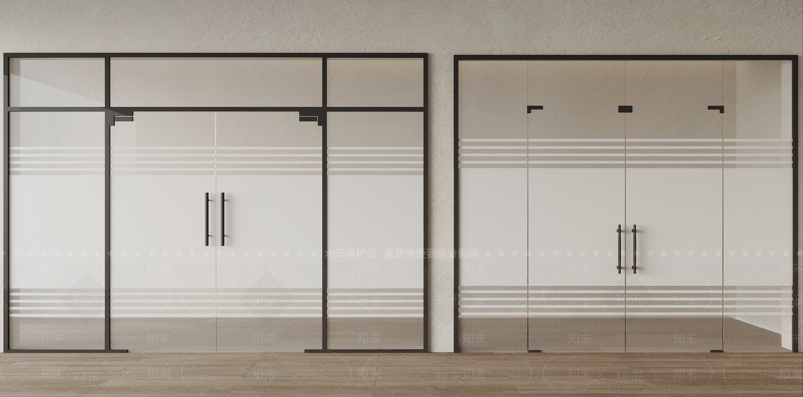 现代双开玻璃门3D模型下载【ID:1158417305】