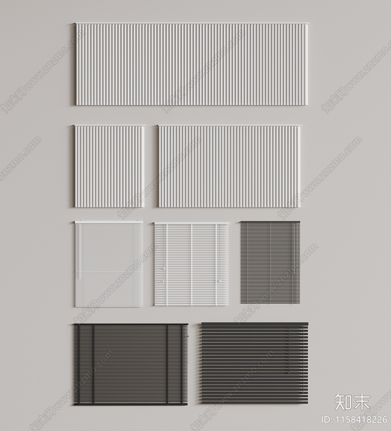 现代百叶帘3D模型下载【ID:1158418226】