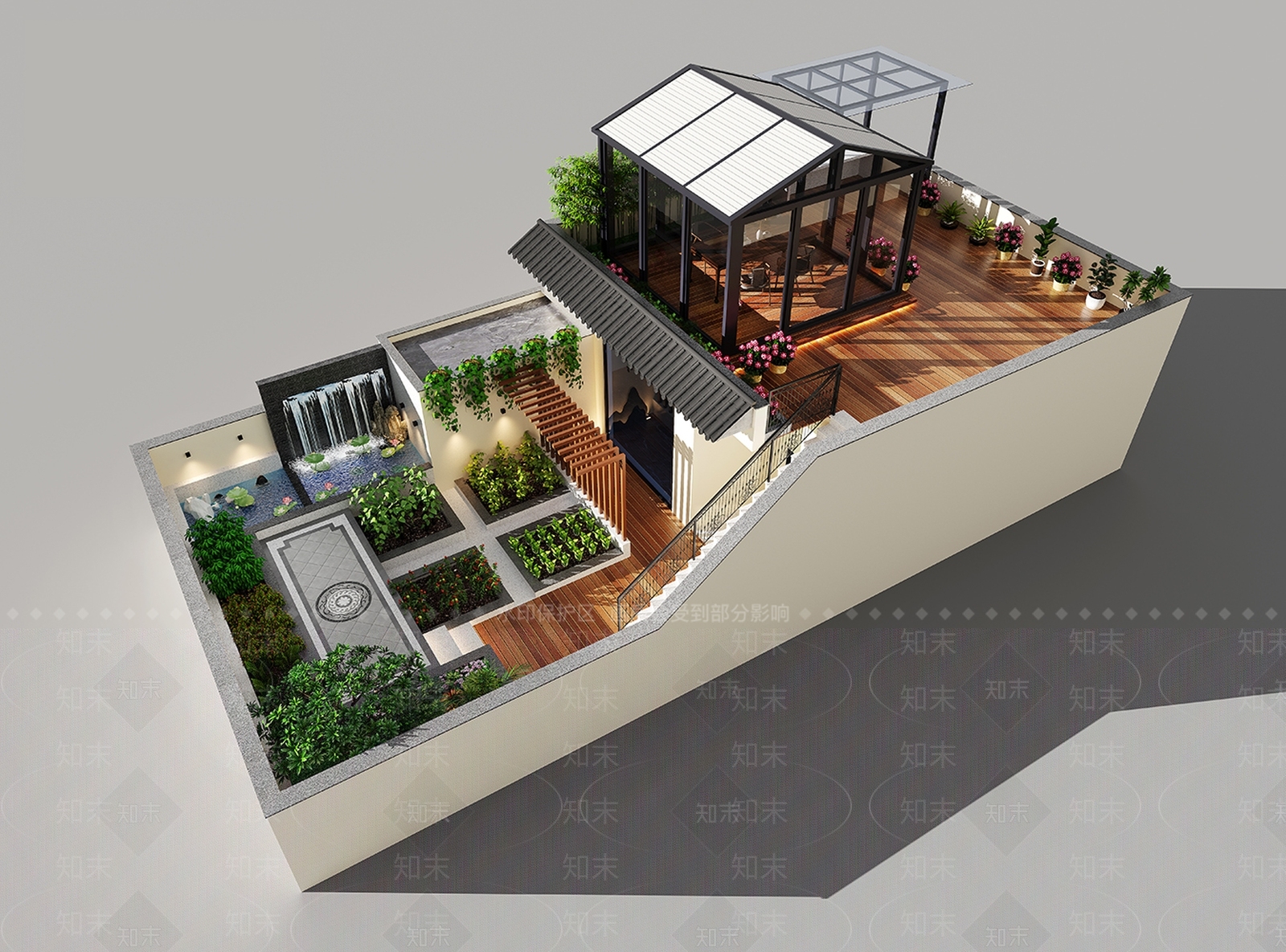 现代室外花园3D模型下载【ID:1158419738】