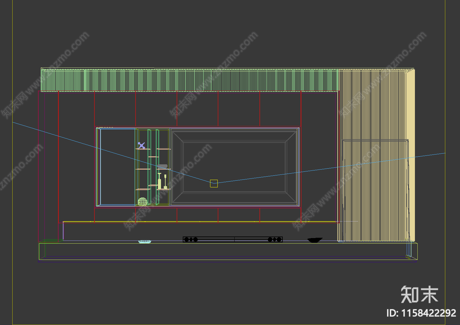 现代家装客厅电视背景墙3D模型下载【ID:1158422292】