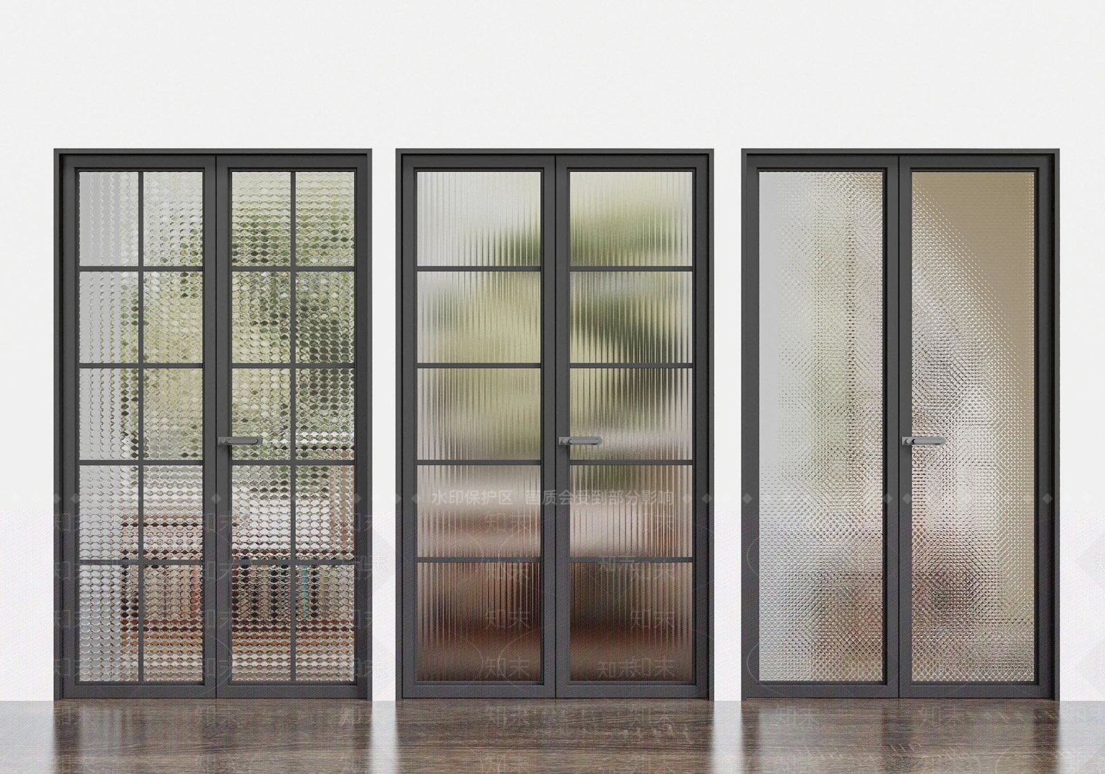 现代玻璃门双开门厨卫门3D模型下载【ID:1158424029】