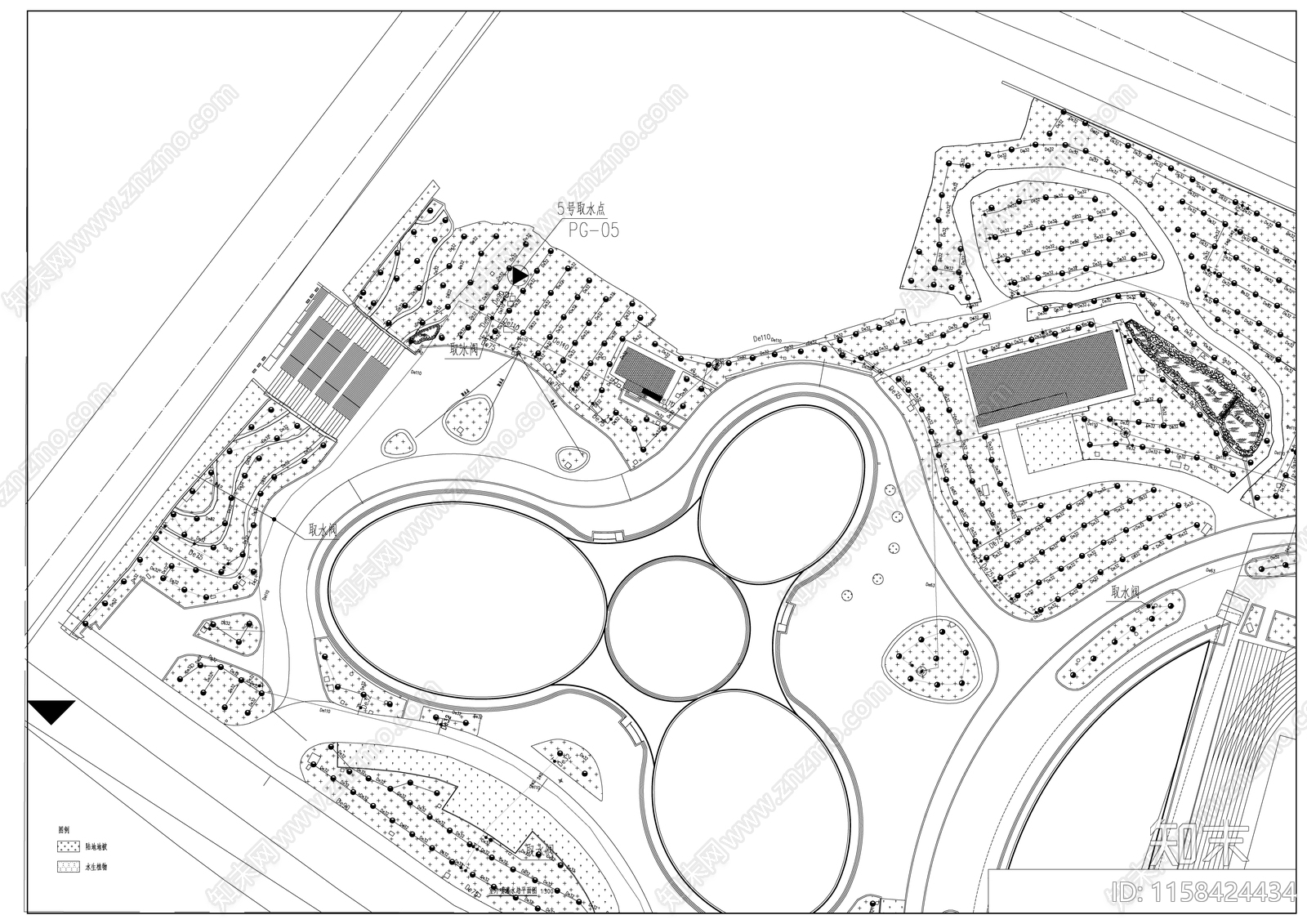 景观灌溉cad施工图下载【ID:1158424434】