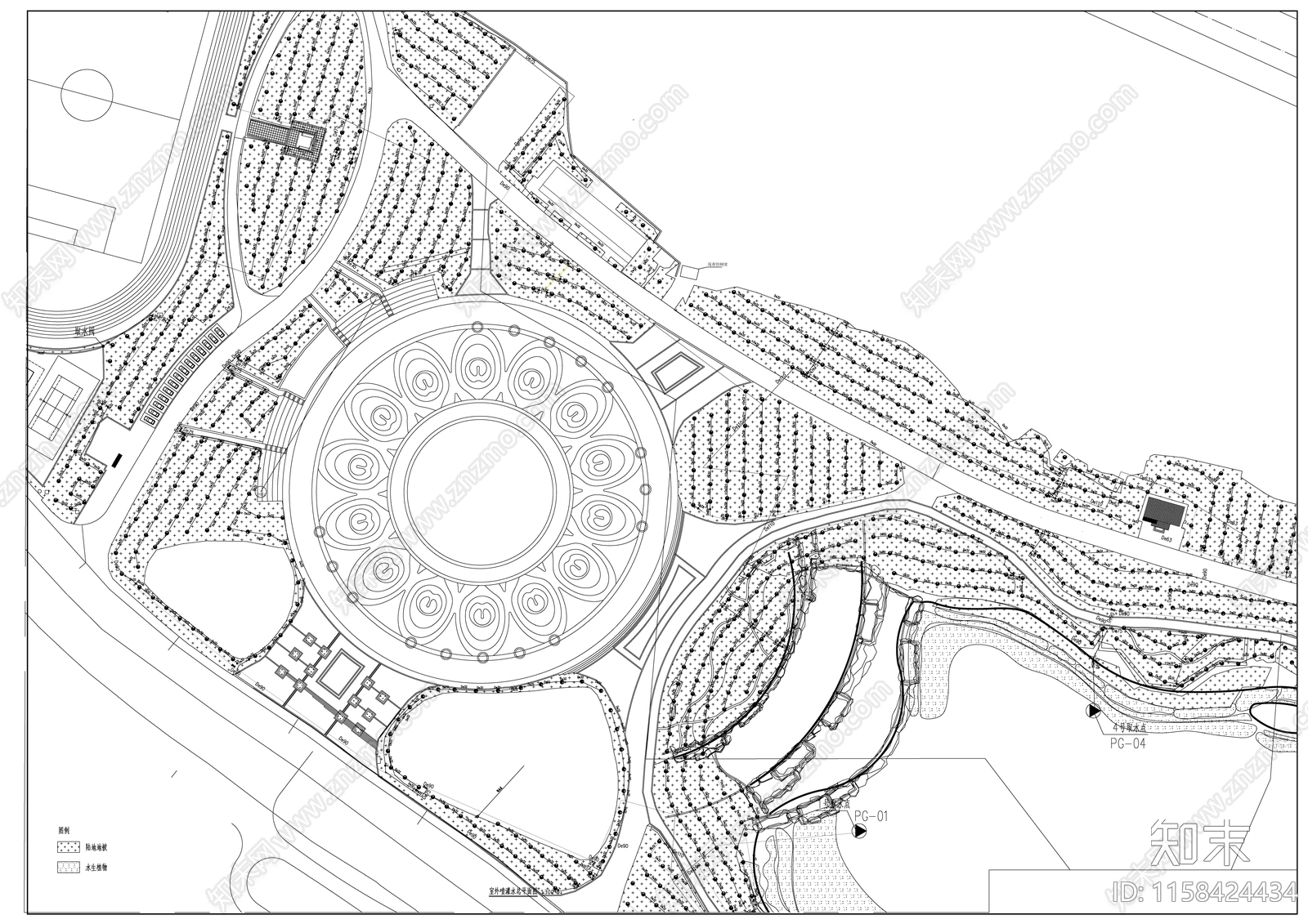 景观灌溉cad施工图下载【ID:1158424434】