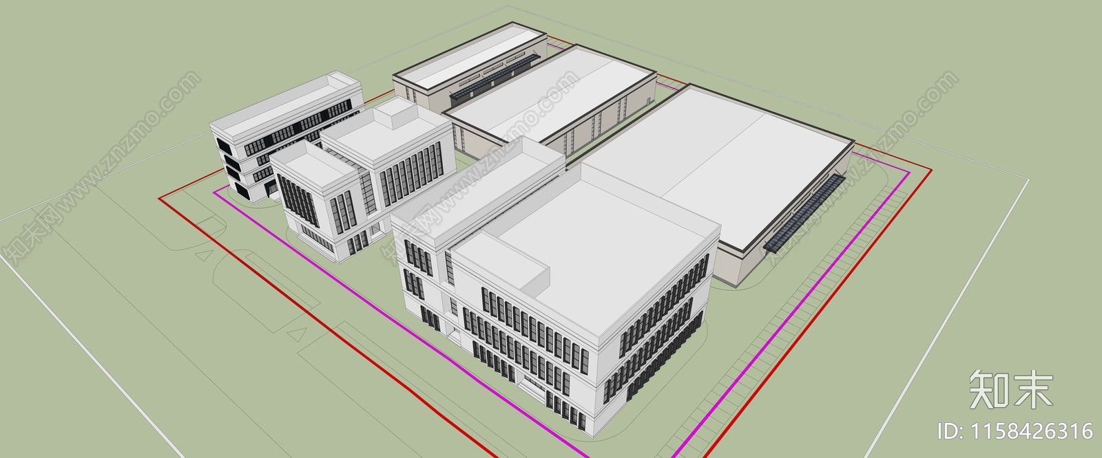 现代厂房SU模型下载【ID:1158426316】