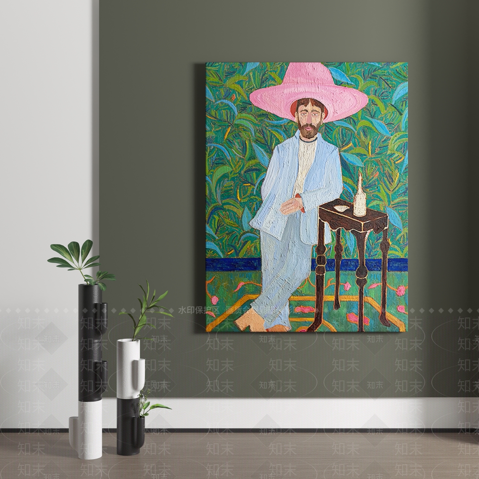 法式人物抽象挂画SU模型下载【ID:1158426253】