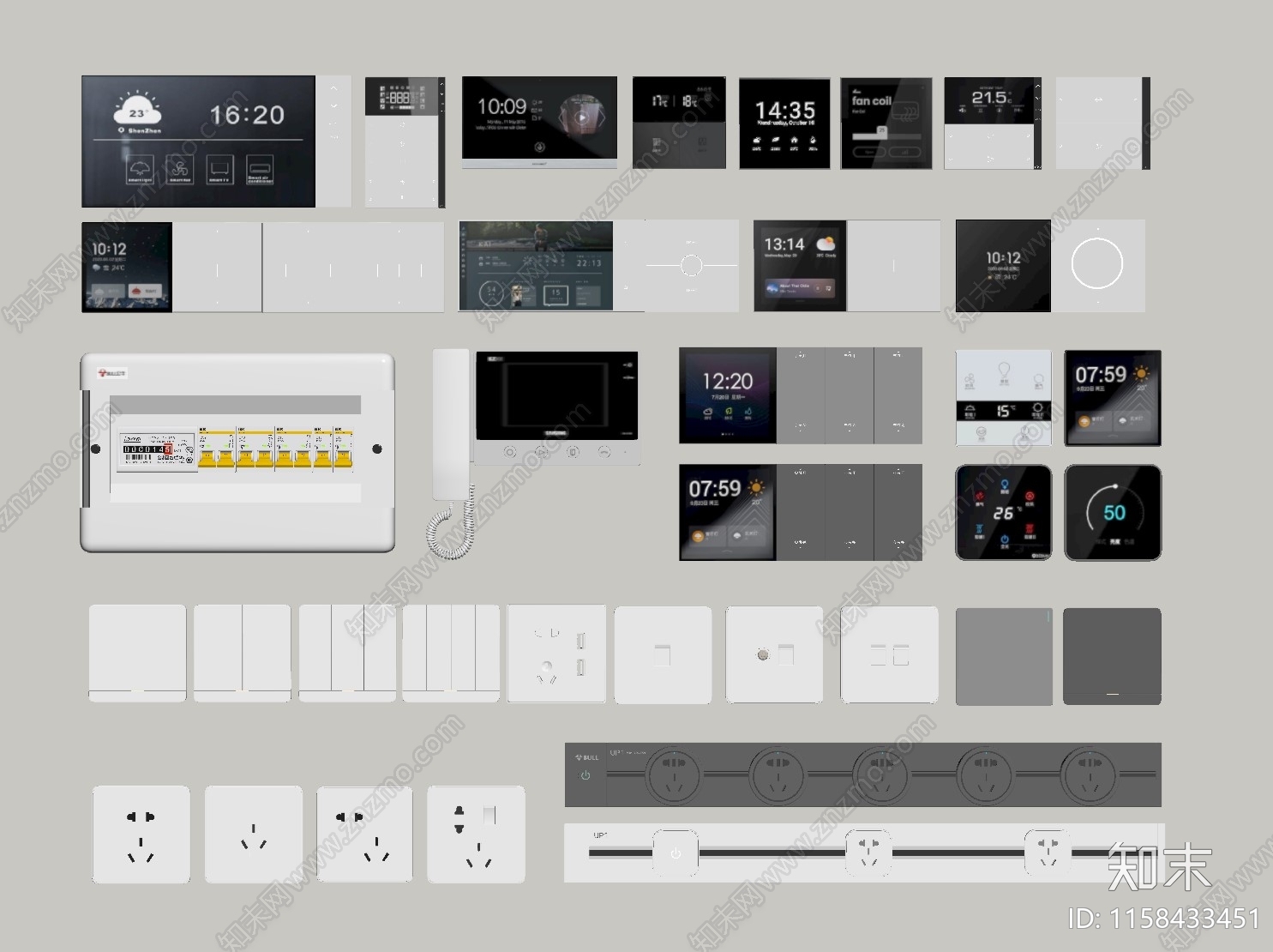 现代开关插座组合SU模型下载【ID:1158433451】