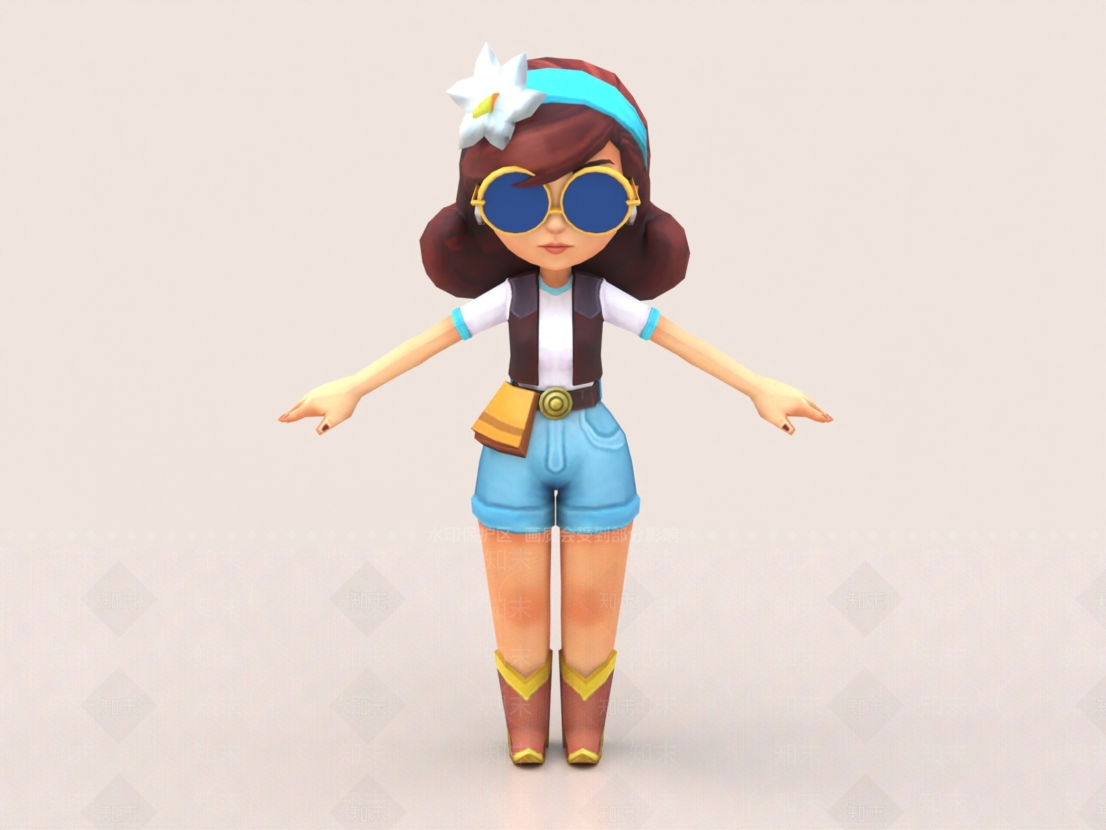 卡通女孩3D模型下载【ID:1158434249】