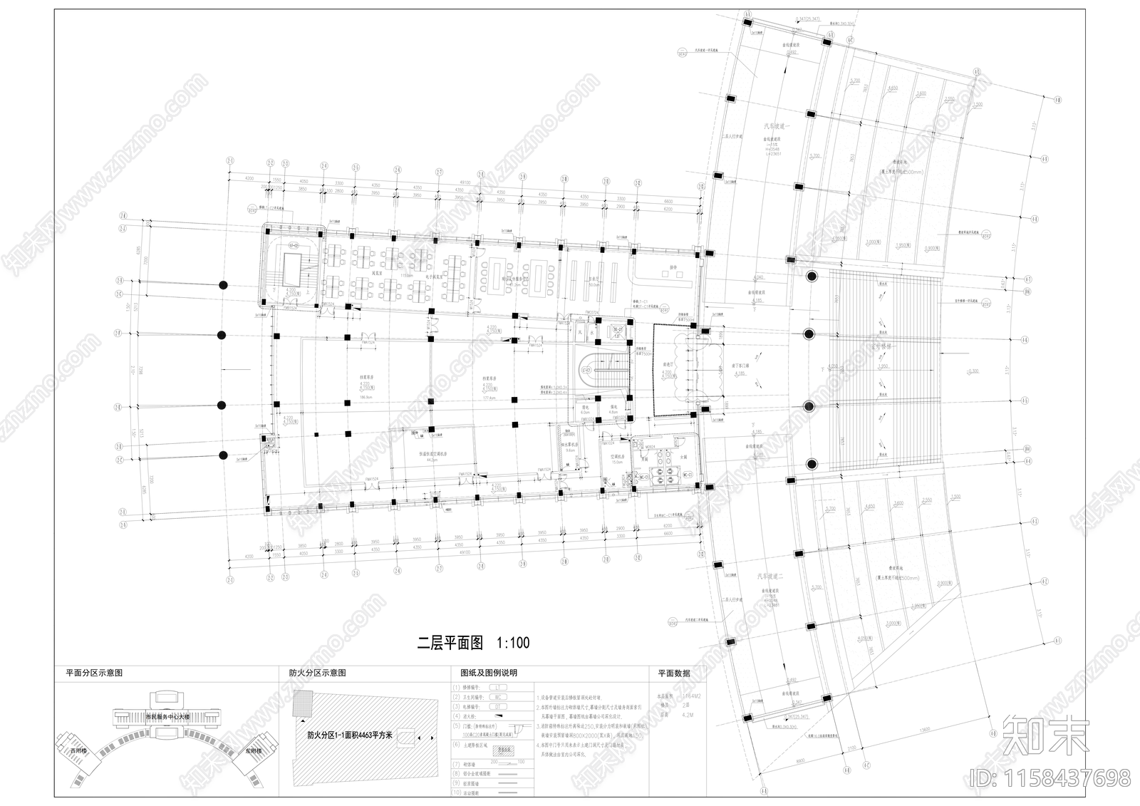 某市民中心cad施工图下载【ID:1158437698】