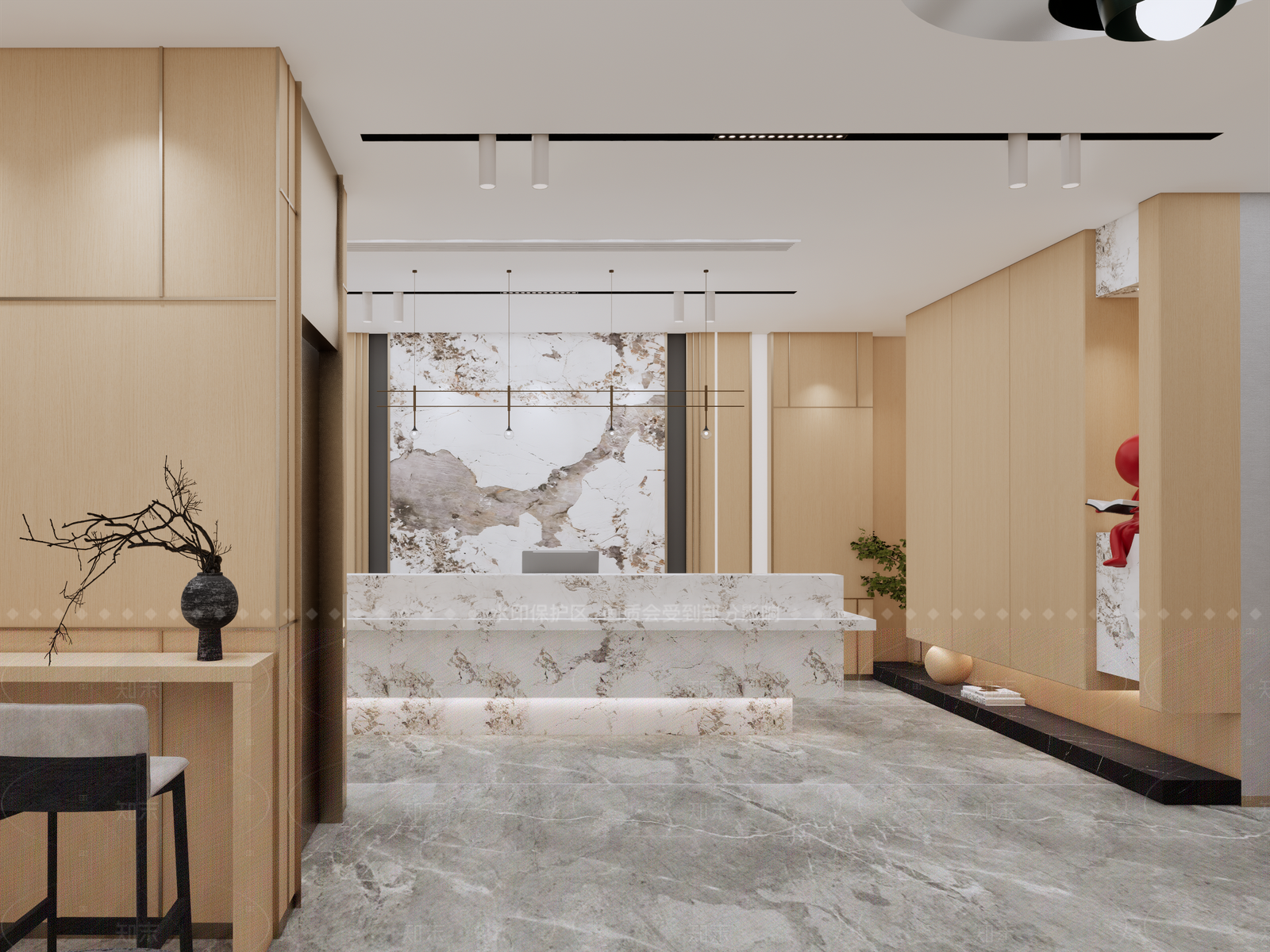 现代酒店大堂SU模型下载【ID:1216057145】