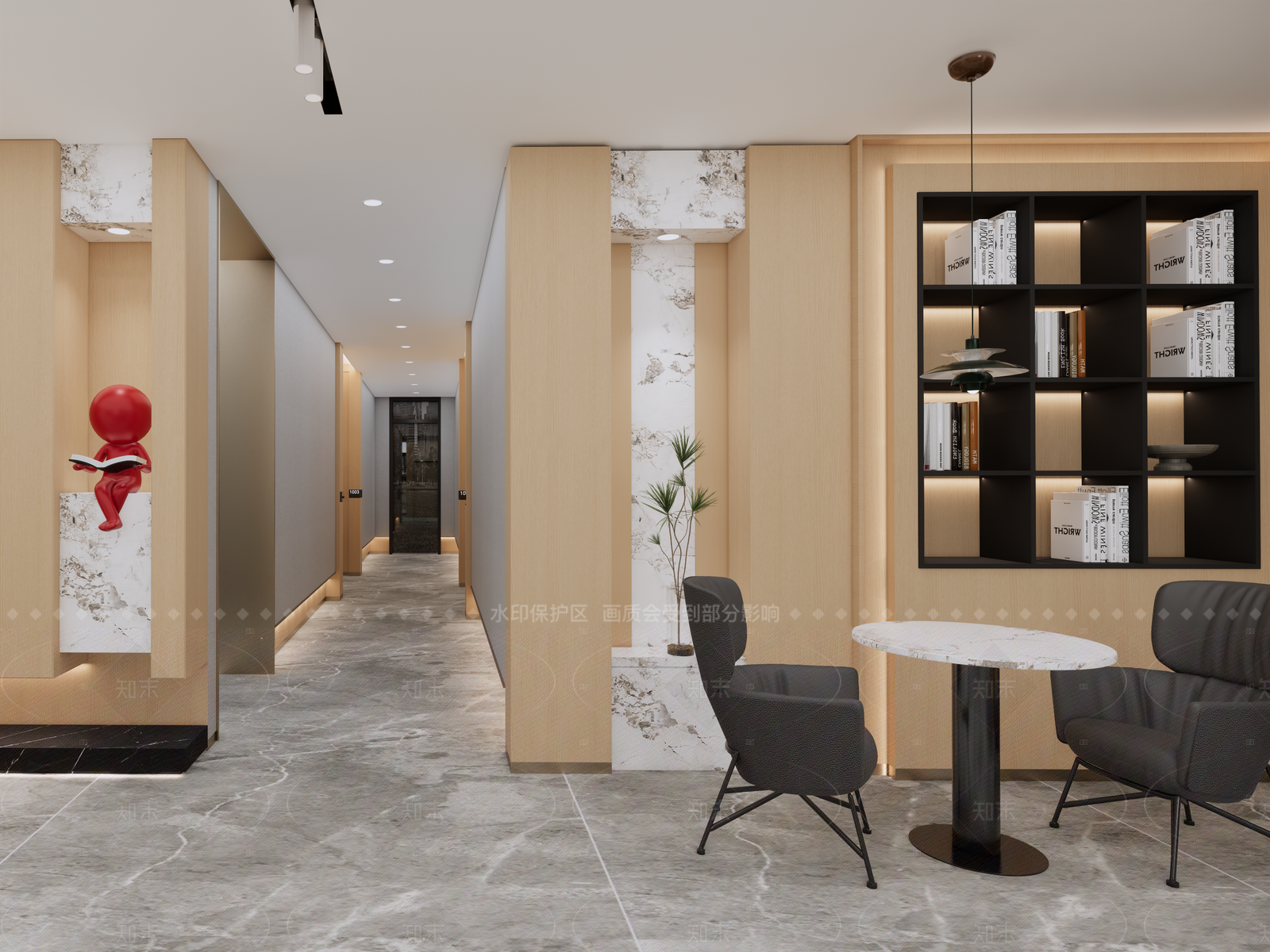 现代酒店大堂SU模型下载【ID:1158440740】
