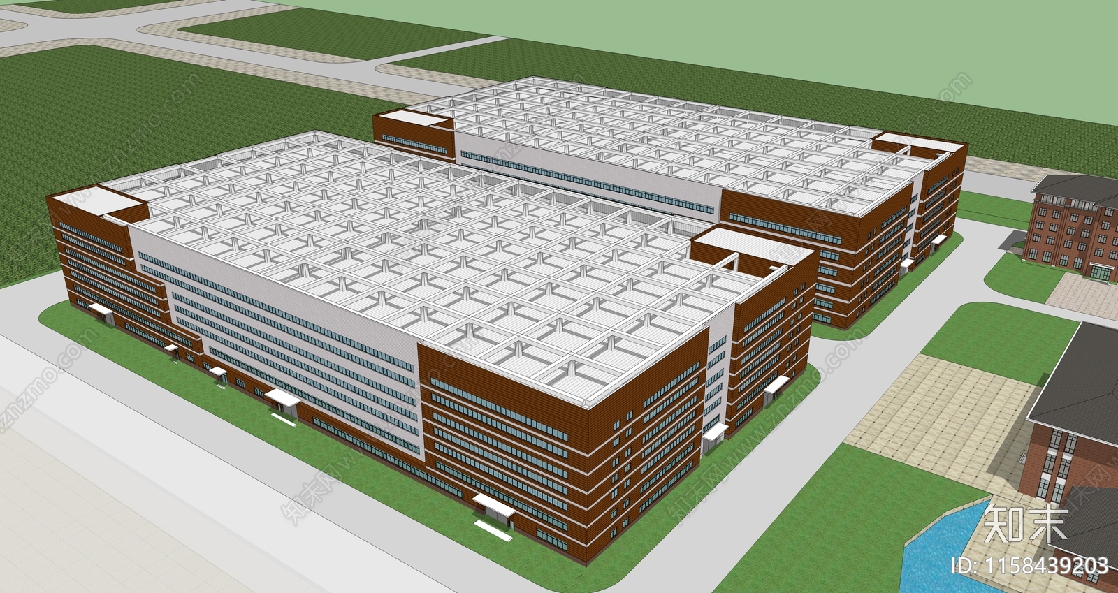 现代厂房SU模型下载【ID:1158439203】