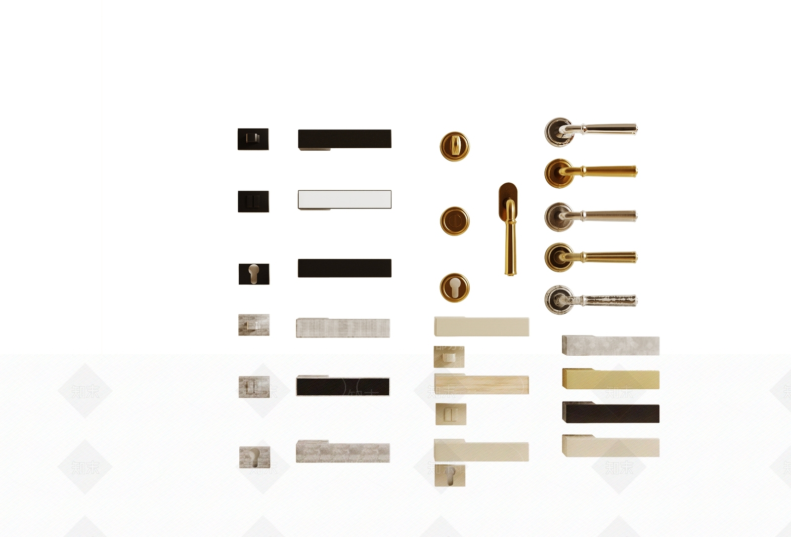 现代极简门把手SU模型下载【ID:1158439920】