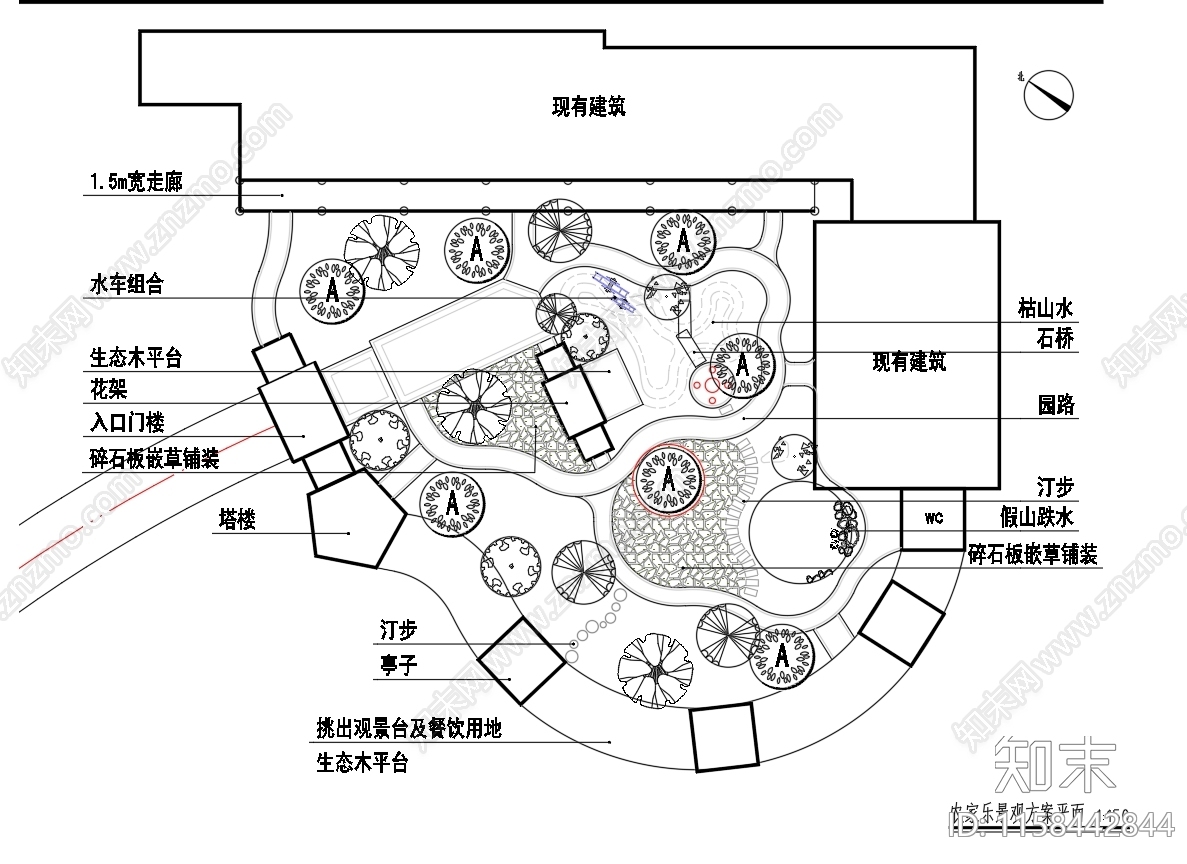 农家乐景观方案平面施工图下载【ID:1158442844】