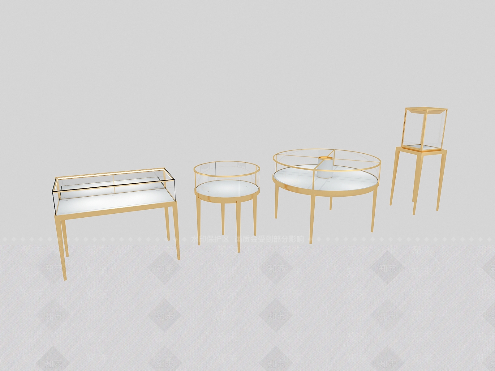 现代珠宝柜台3D模型下载【ID:1158444883】