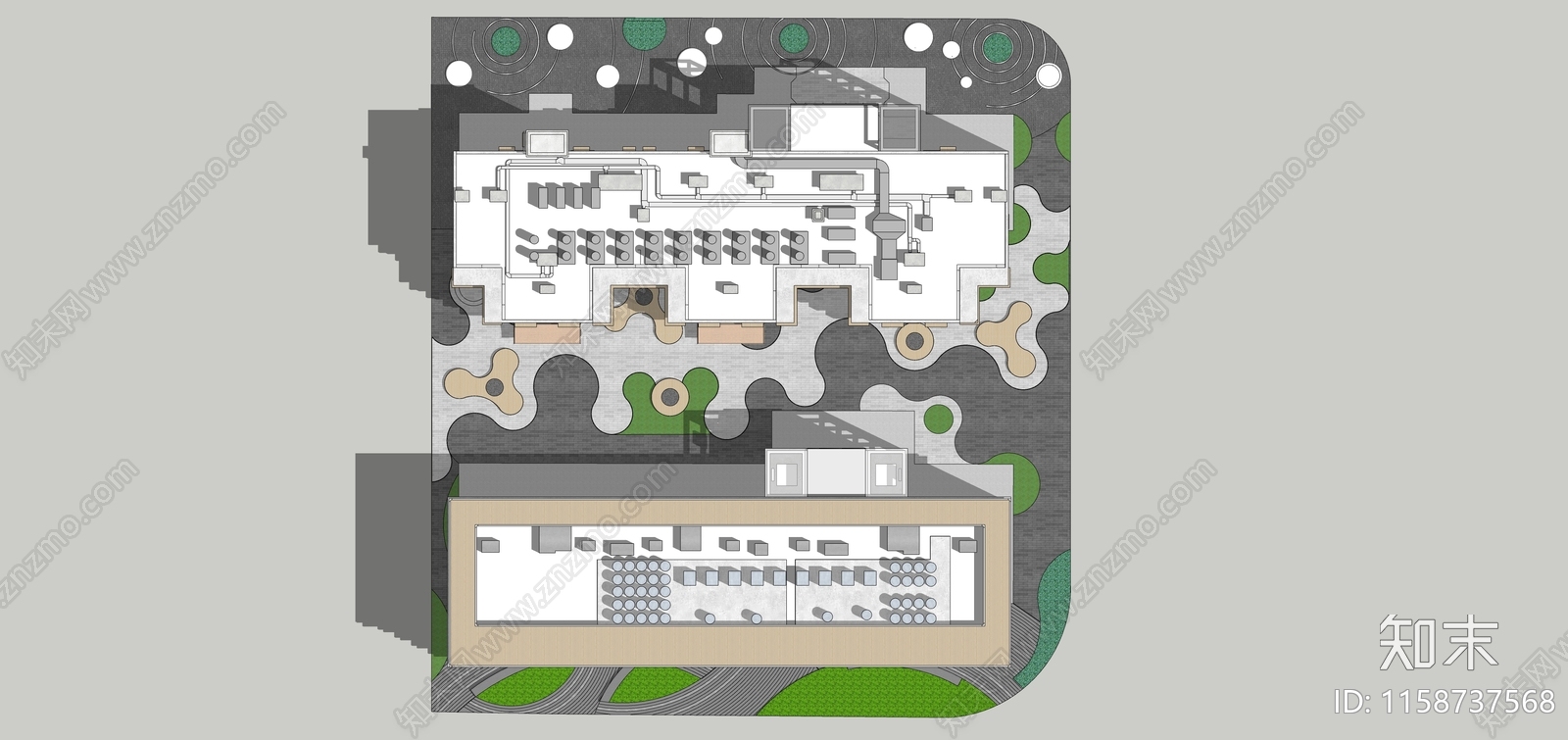 现代小区建筑SU模型下载【ID:1158737568】