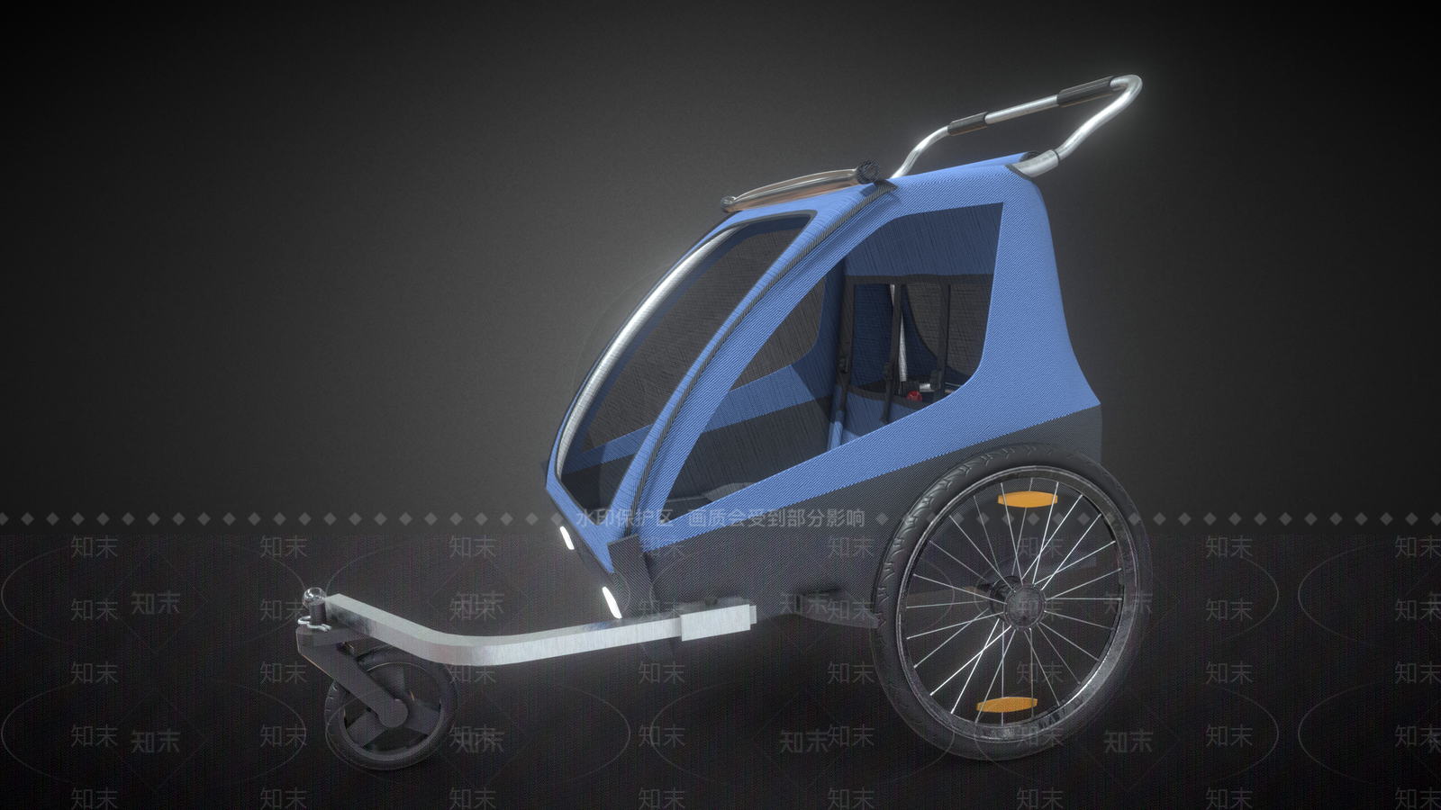 自行车拖车3D模型下载【ID:1158446674】