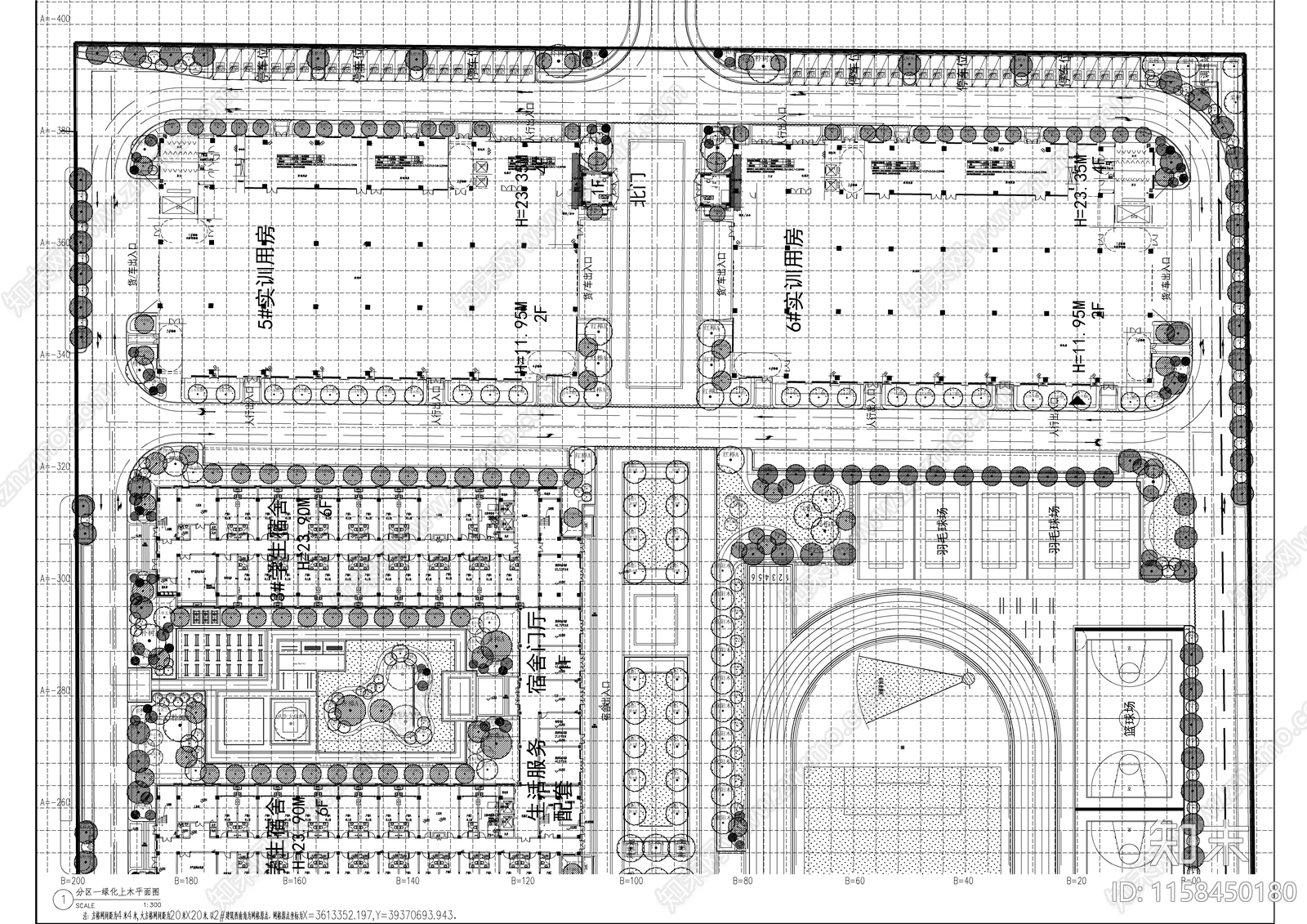 锦阜尚阳专业学校室景观cad施工图下载【ID:1158450180】