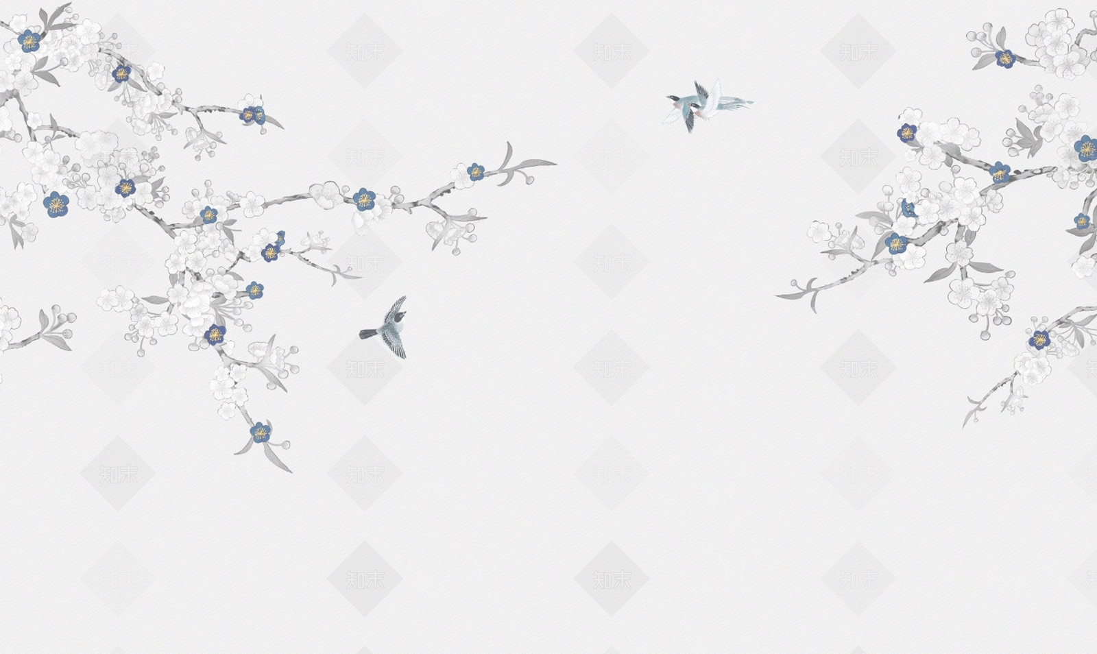 灰色新中式壁纸壁画贴图下载【ID:1158453389】