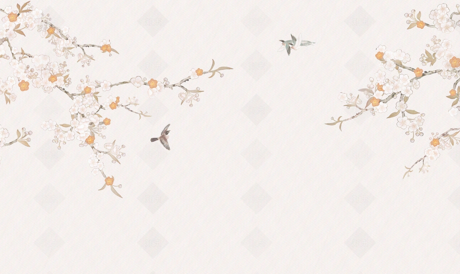 卡其色新中式壁纸壁画贴图下载【ID:1158453543】