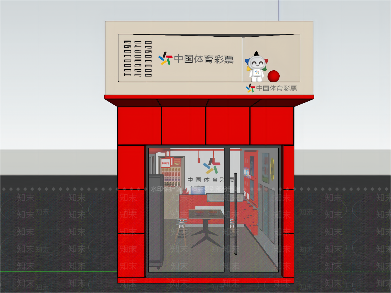 现代彩票店SU模型下载【ID:1158453975】