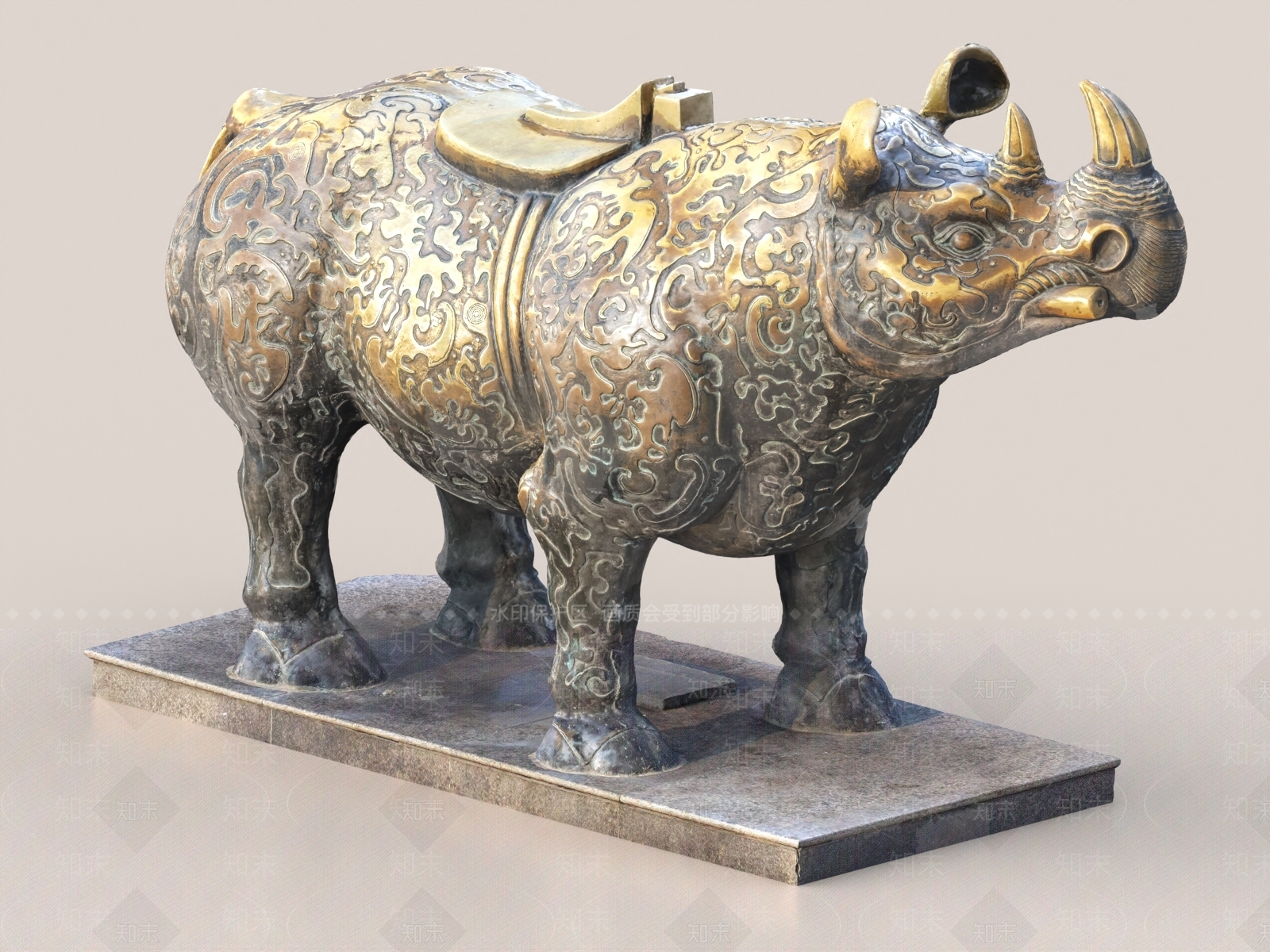 中式犀牛雕像3D模型下载【ID:1158458270】