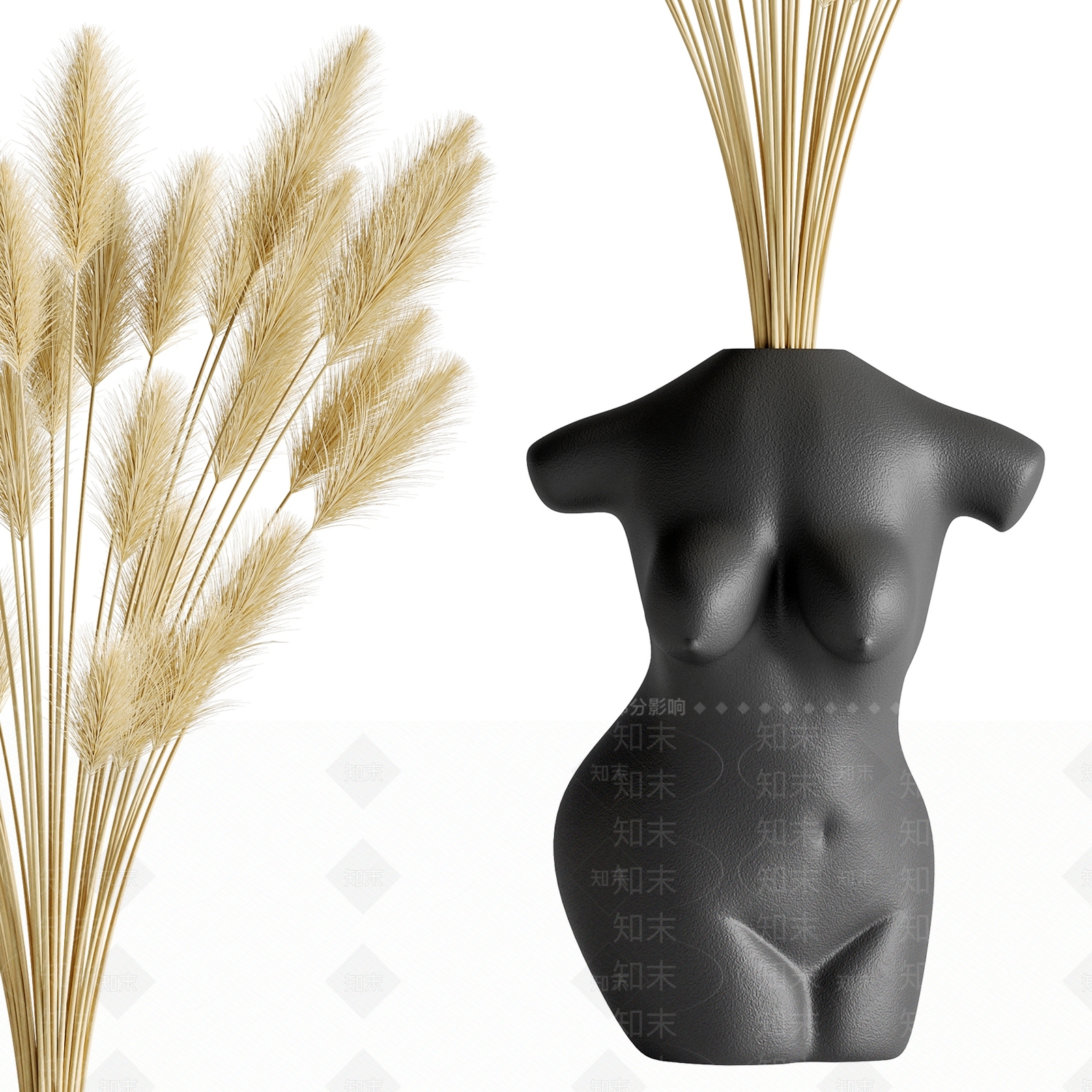 现代干花花束摆件3D模型下载【ID:1158458333】