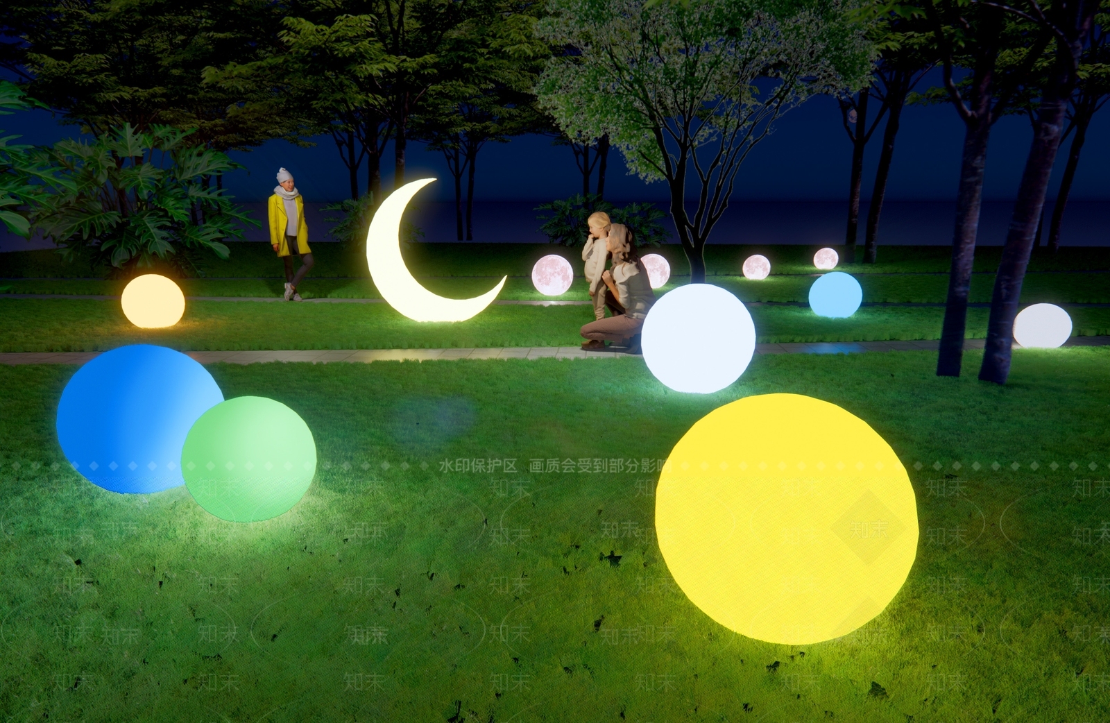 现代彩色球灯SU模型下载【ID:1158461988】