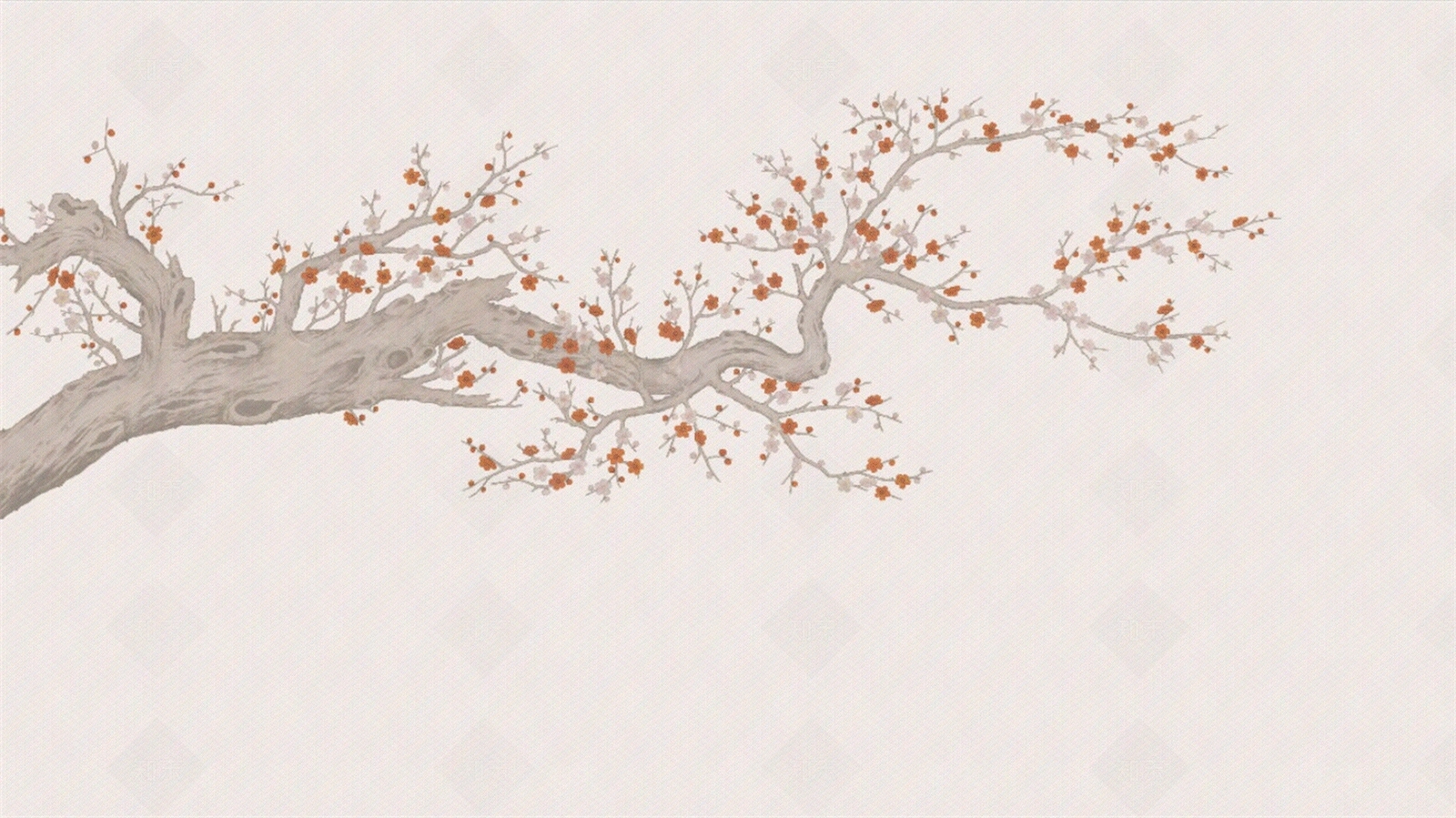 新中式树枝壁画贴图下载【ID:1158462978】