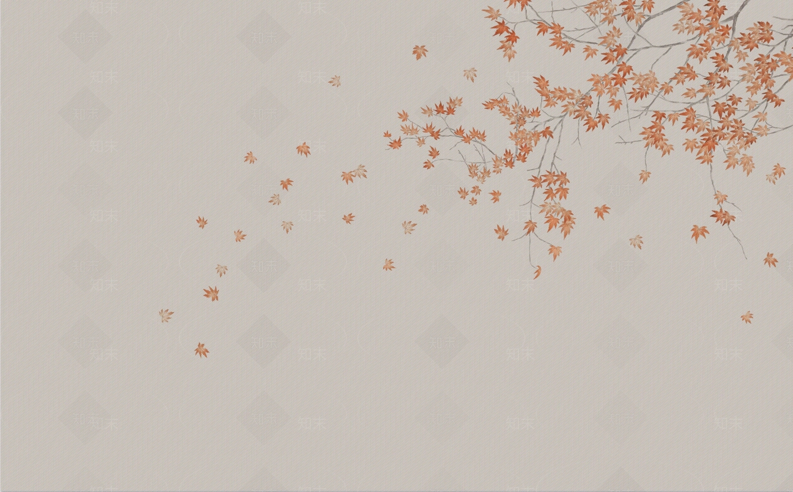 新中式枫叶壁画贴图下载【ID:1158463117】