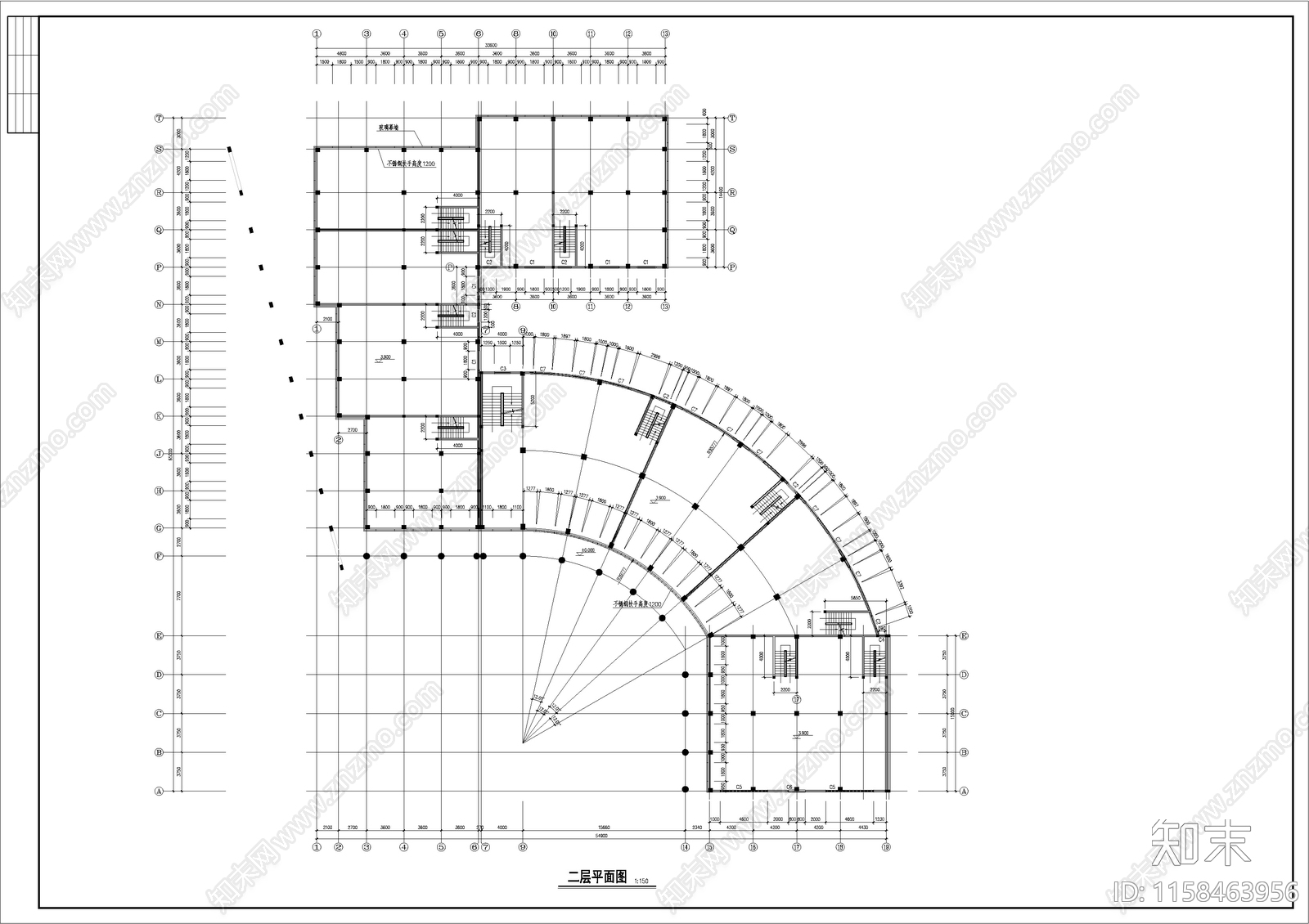 大型商业城建筑设计方案图cad施工图下载【ID:1158463956】