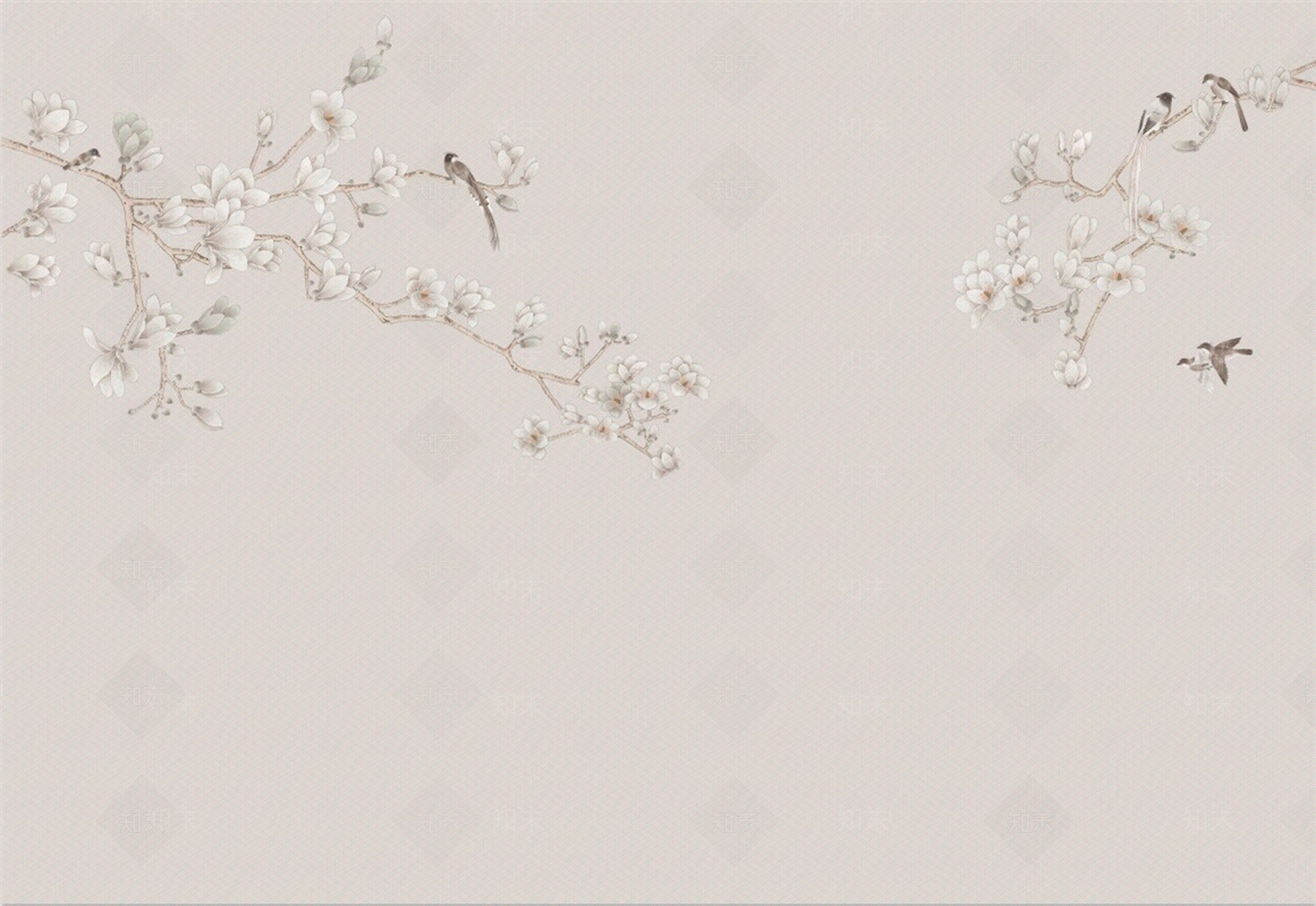 新中式花鸟壁画贴图下载【ID:1158464084】