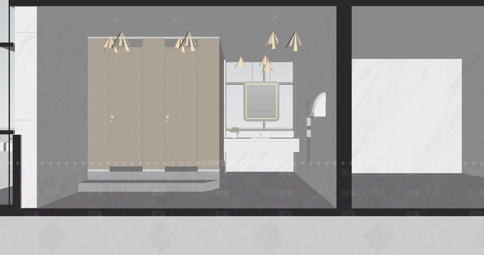 现代工装卫生间SU模型下载【ID:1158466326】