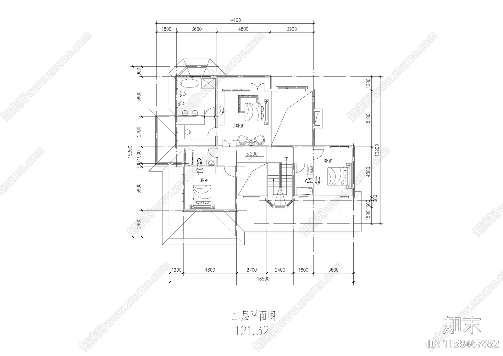 小型别墅建筑设计带效果图cad施工图下载【ID:1158467852】