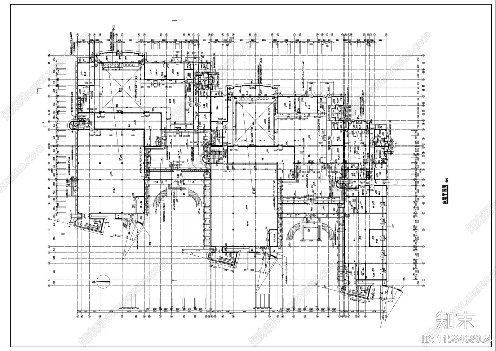 学校高中8320平米餐厅建筑设计图cad施工图下载【ID:1158468054】