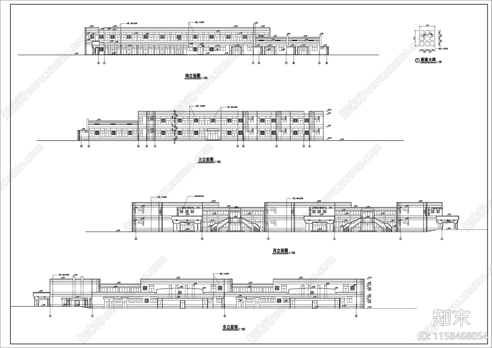 学校高中8320平米餐厅建筑设计图cad施工图下载【ID:1158468054】