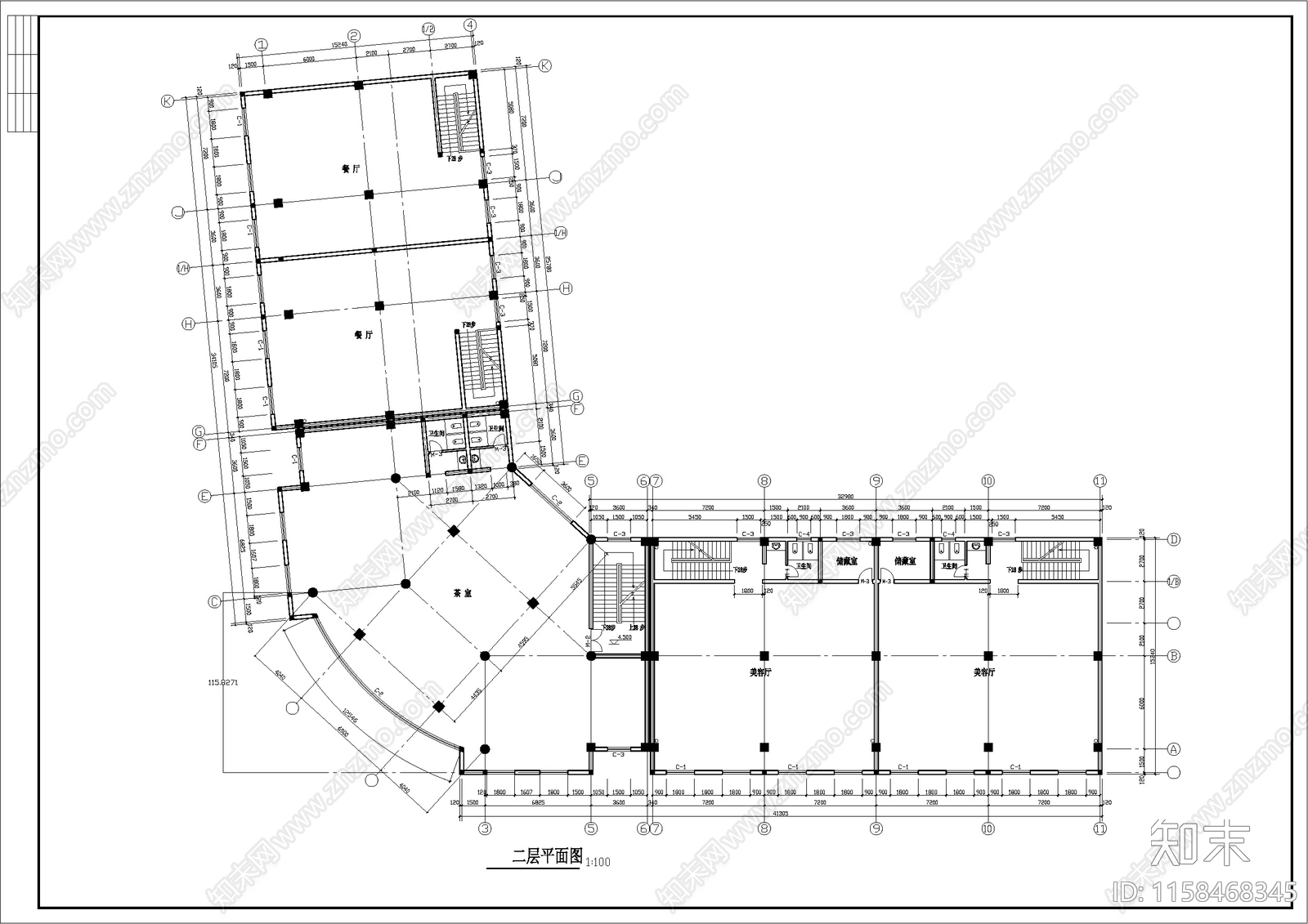 商业综合楼建筑设计全cad施工图下载【ID:1158468345】